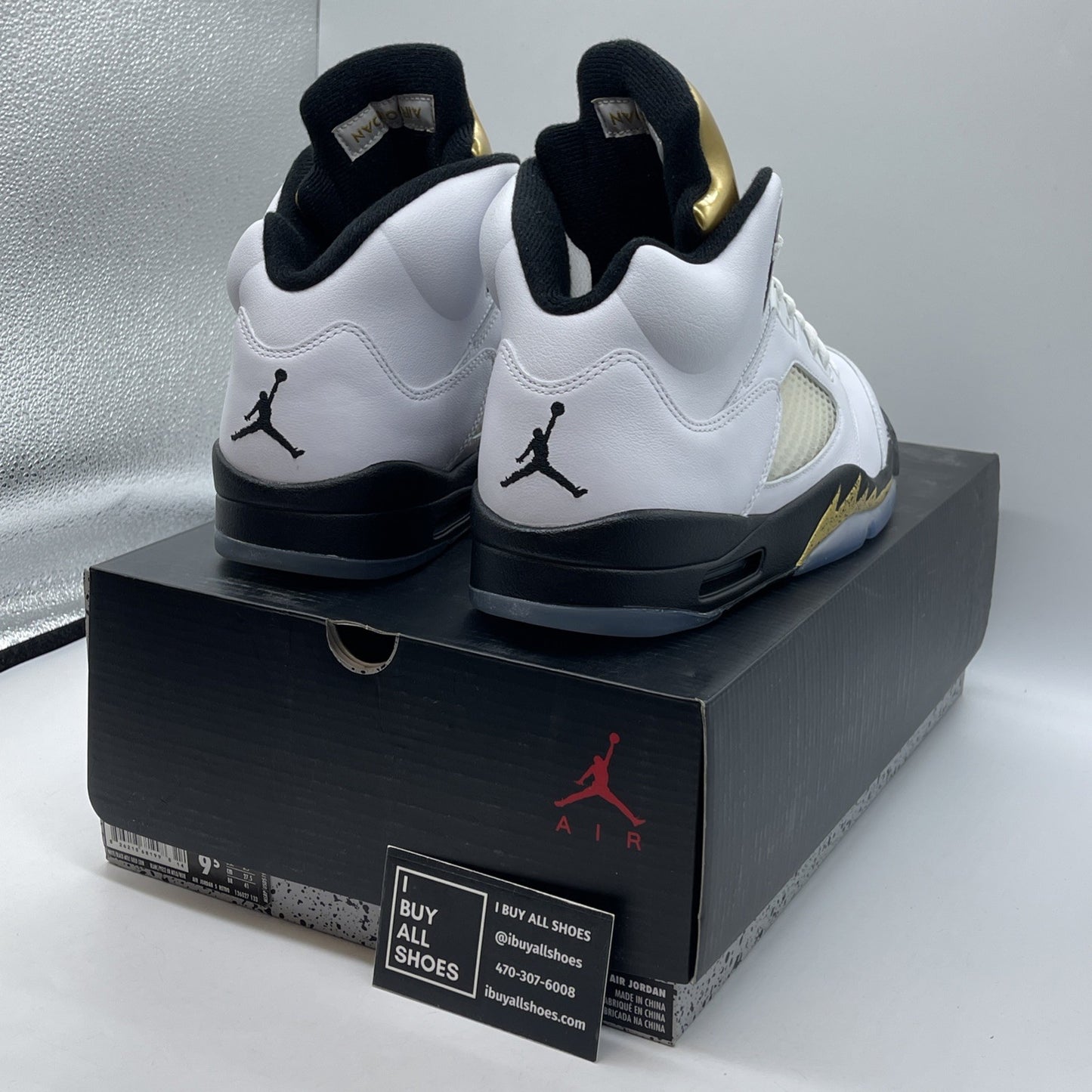 Size 9.5 - Air Jordan 5 Retro Olympic White Gold Leather (136027-133)