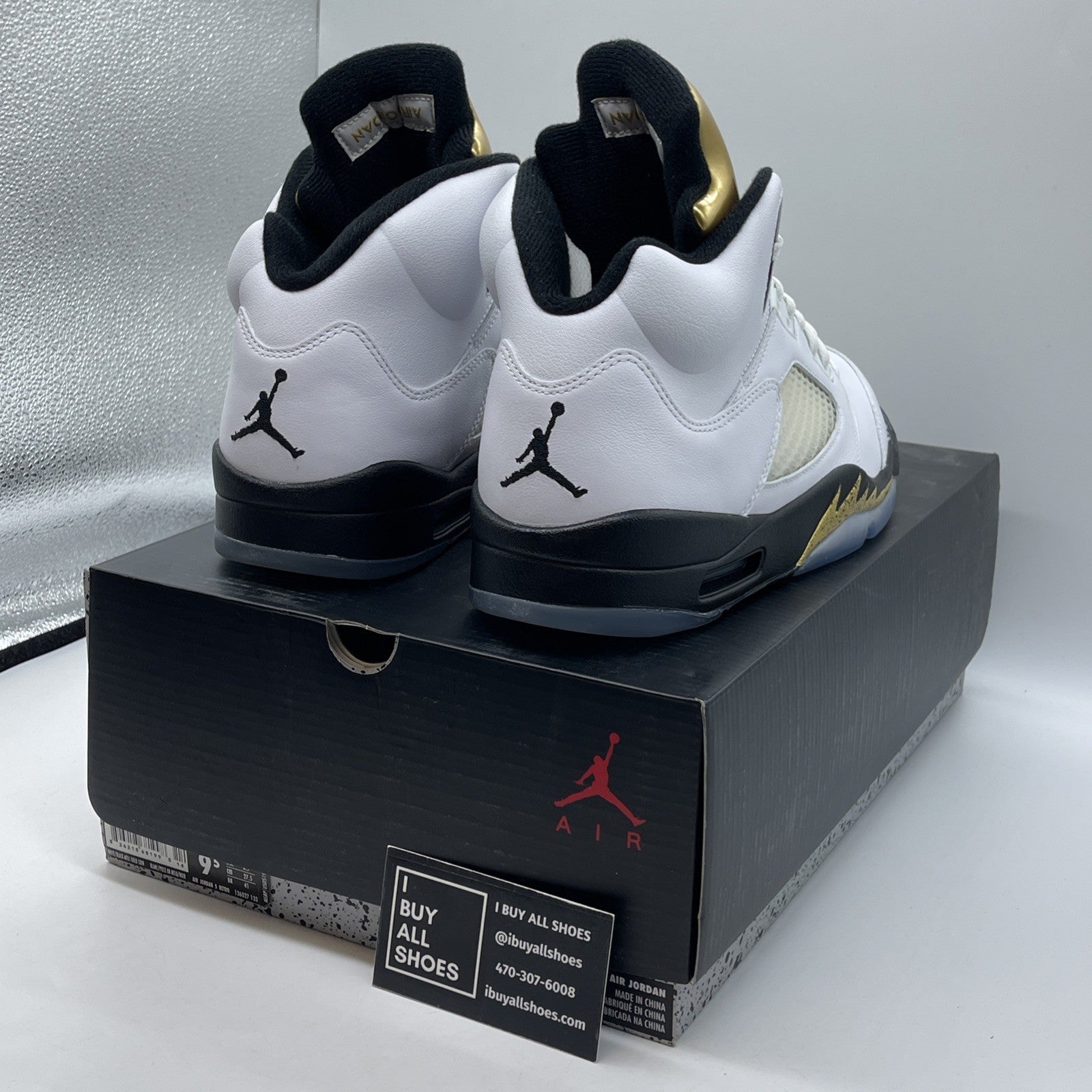 Size 9.5 - Air Jordan 5 Retro Olympic White Gold Leather (136027-133)