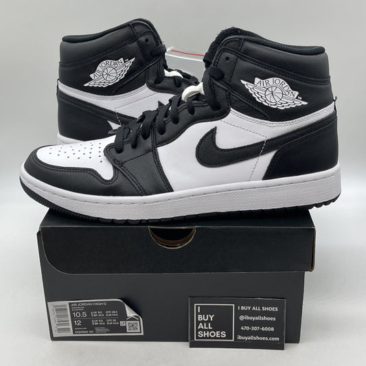 Size 10.5 - Air Jordan 1 High Golf Panda Black White Leather (DQ0660-101)