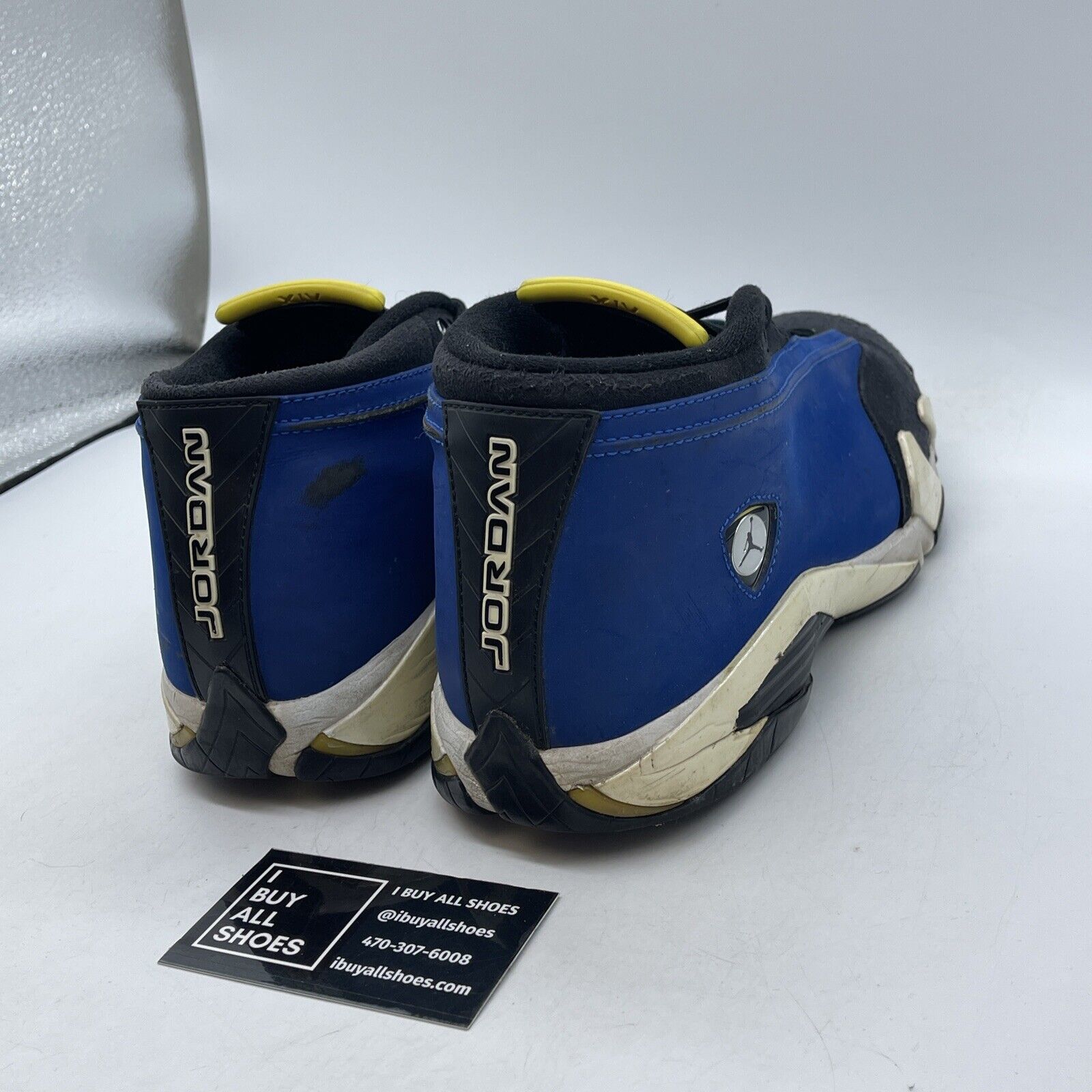 Size 10.5 - Air Jordan 14 Retro 2015 Low Laney Blue Black White (807511-405)