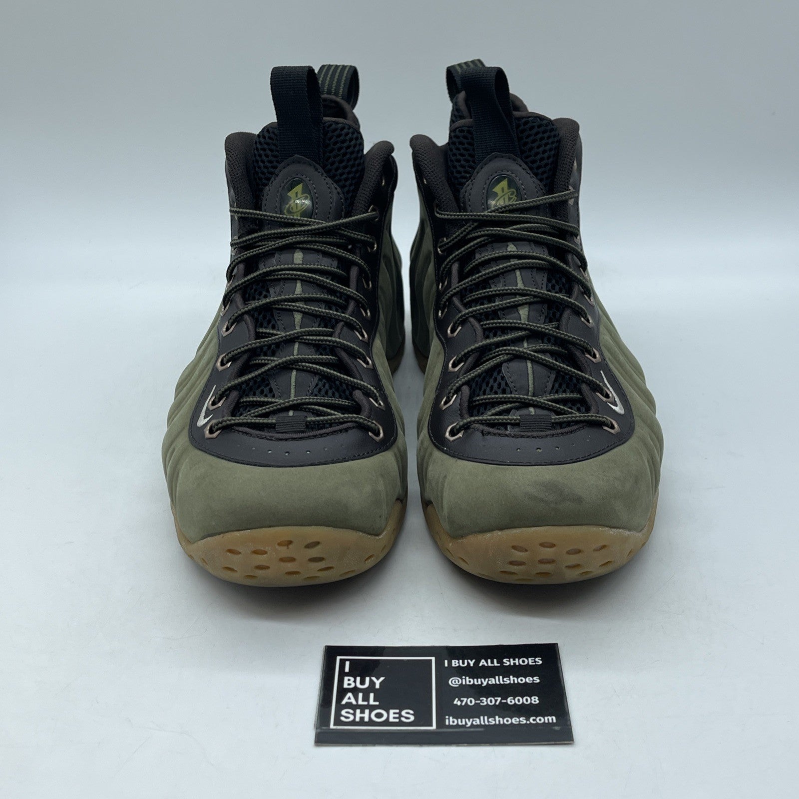 Size 10 - Nike Air Foamposite One PRM Olive Green Brown Suede (575420-200)