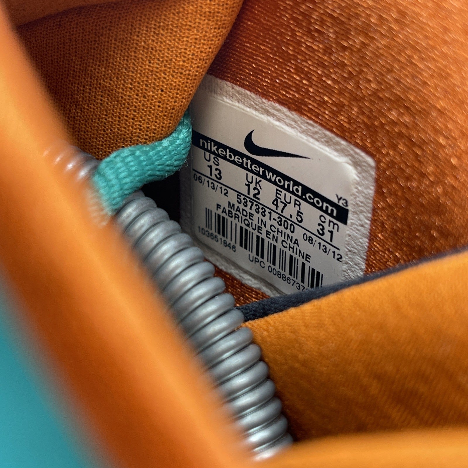Size 13 - Nike Air Penny 5 Miami Dolphins Blue Suede Leather (537331-300)