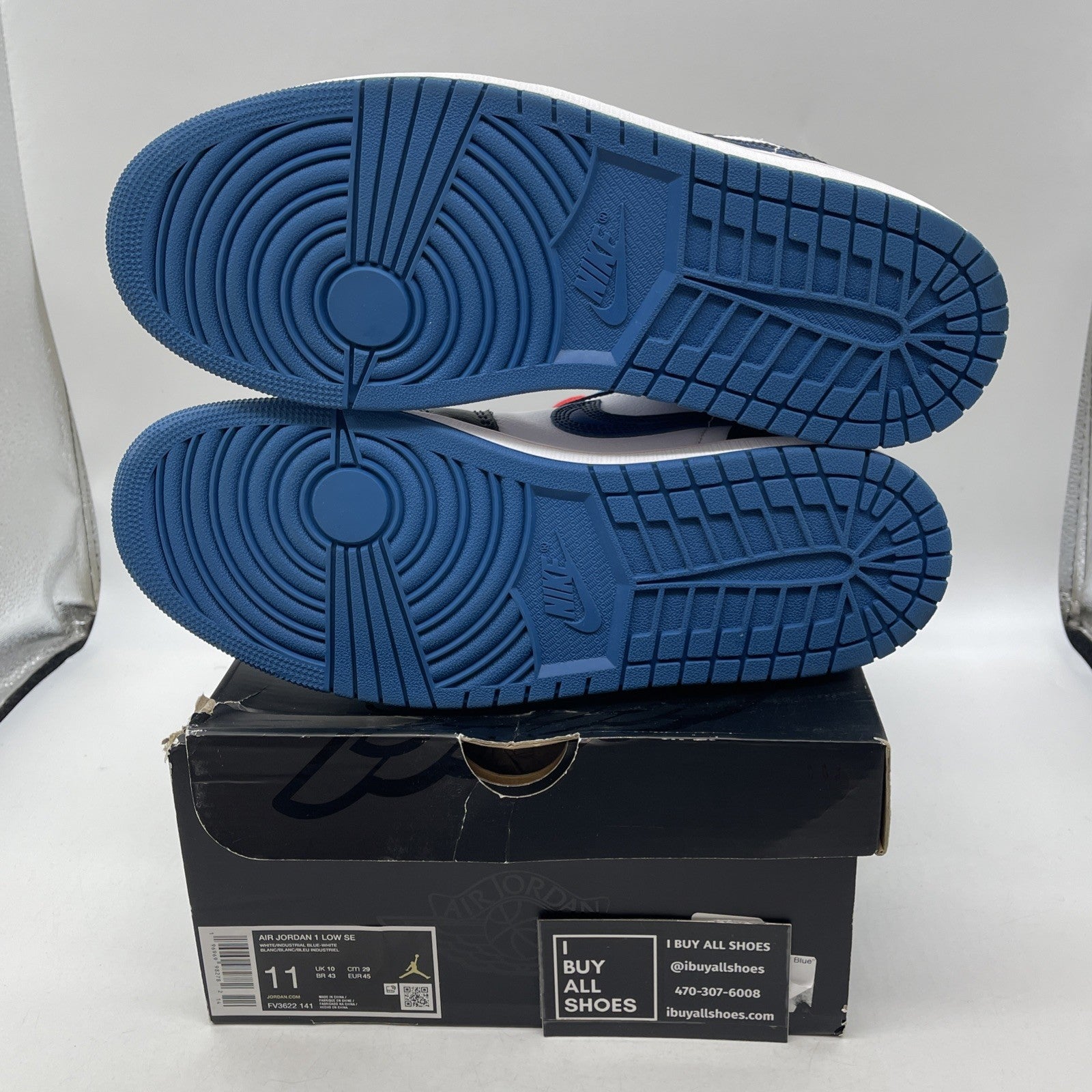 Size 11 - Nike Air Jordan 1 Low SE Industrial Blue Sashiko (FV3622-141)