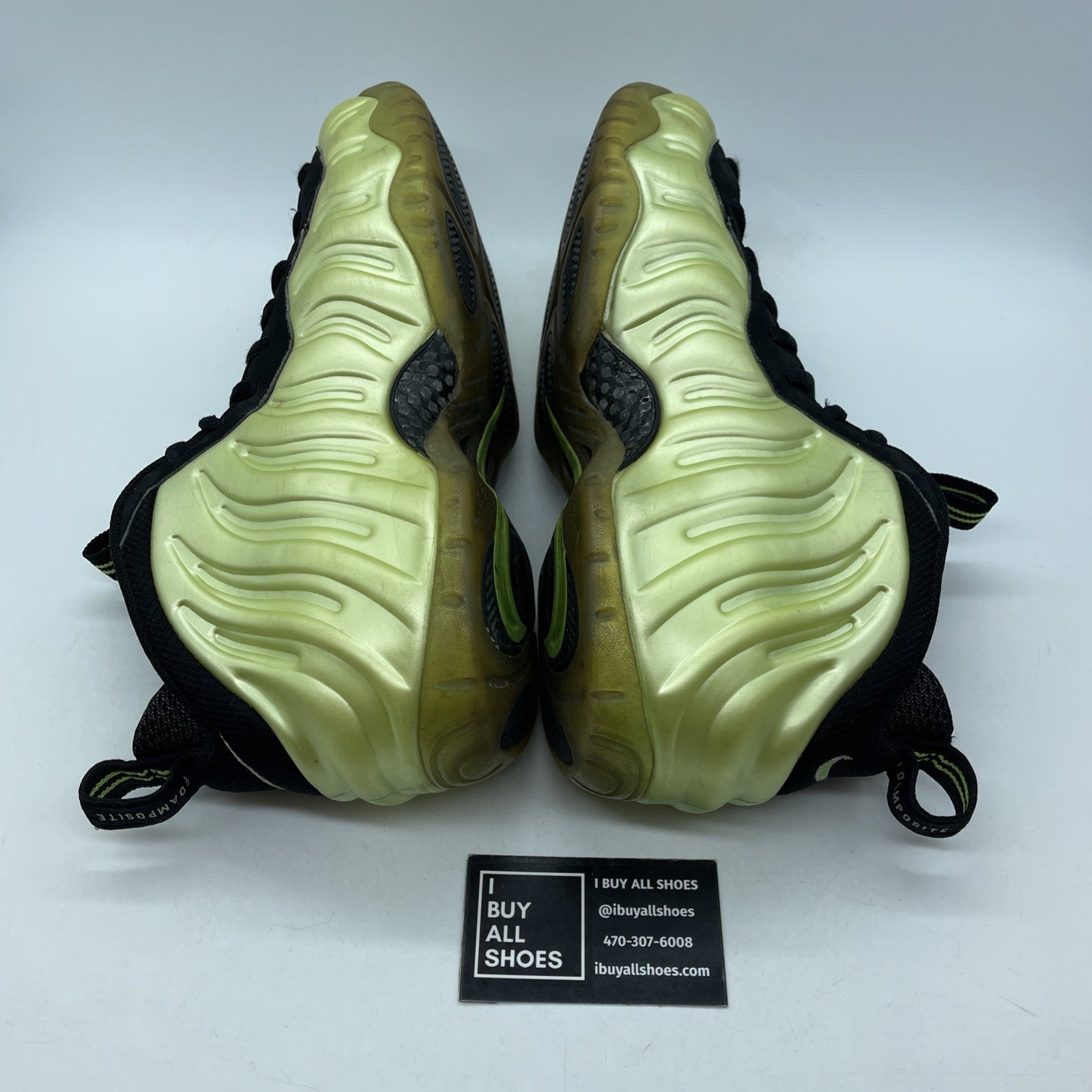 Size 11.5 - Nike Air Foamposite Pro Electric Green Black Suede (624041-300)