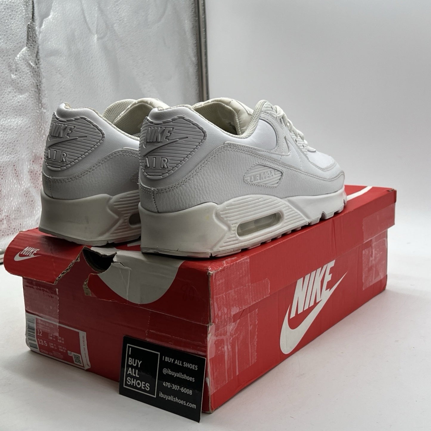 Size 12 - Nike Air Max 90 LTR Triple White (CZ5594-100)