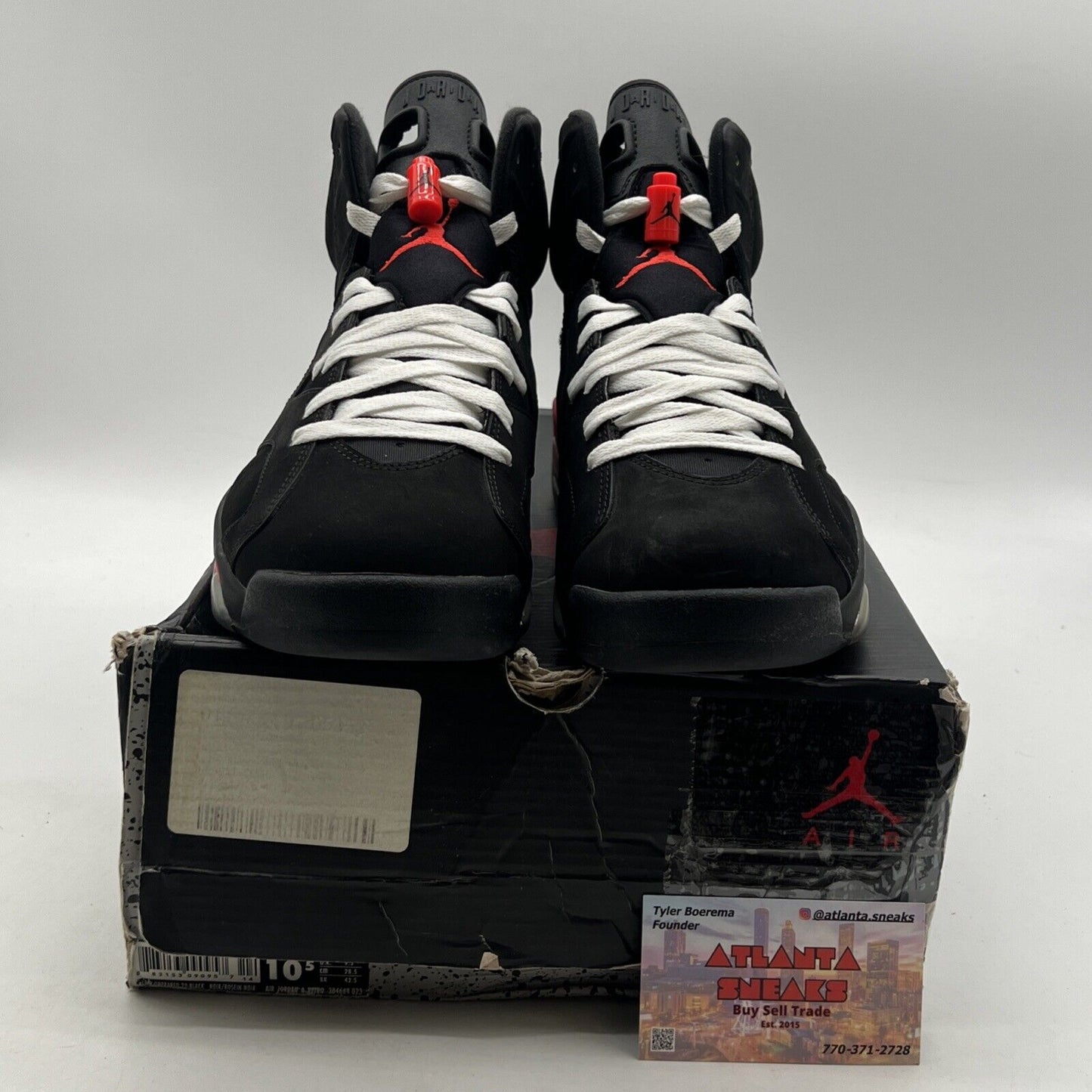 Size 10.5 - Air Jordan 6 Retro Infrared Black 2014 (384664-023)