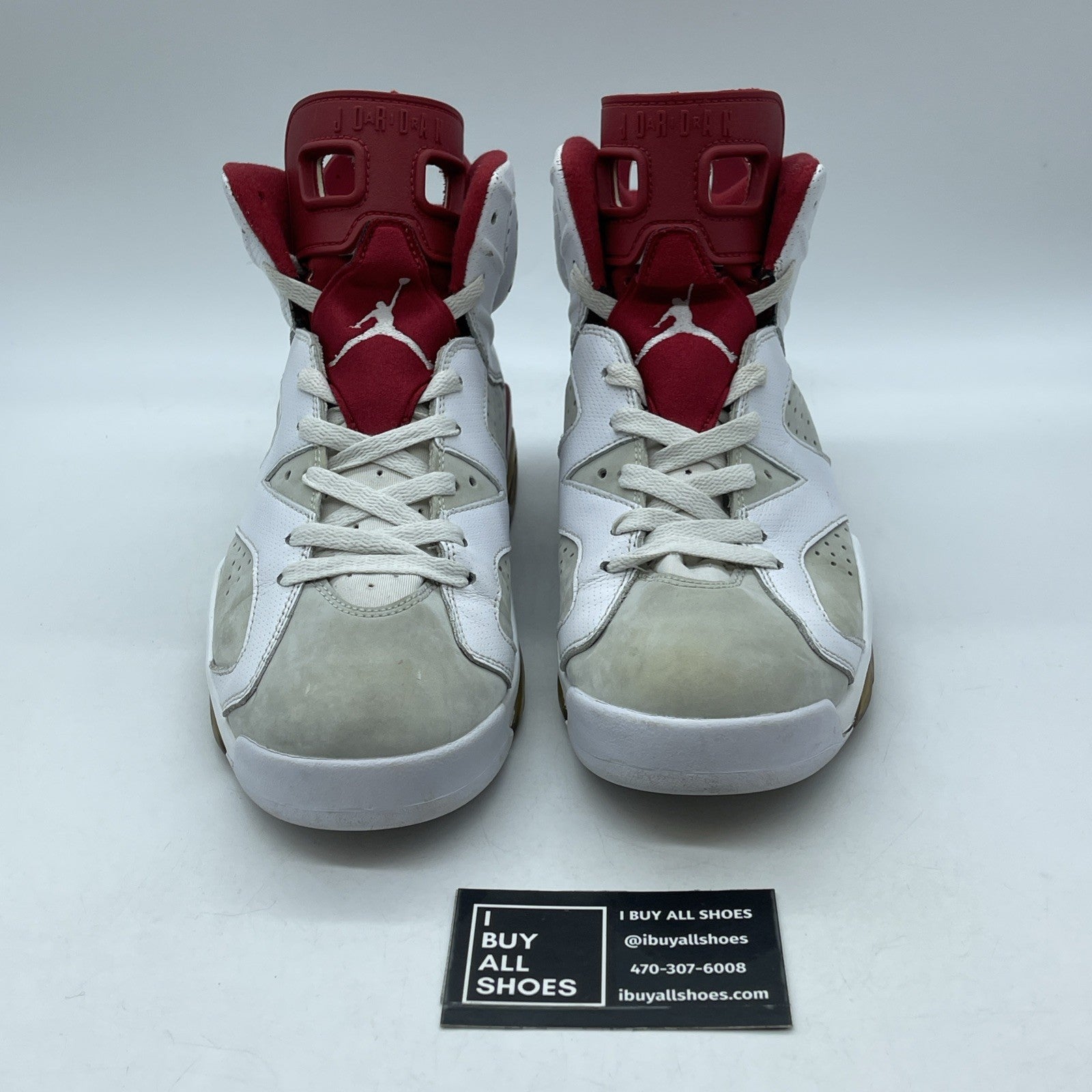 Size 9 - Air Jordan 6 Retro Alternate White Red Leather (384664-113(