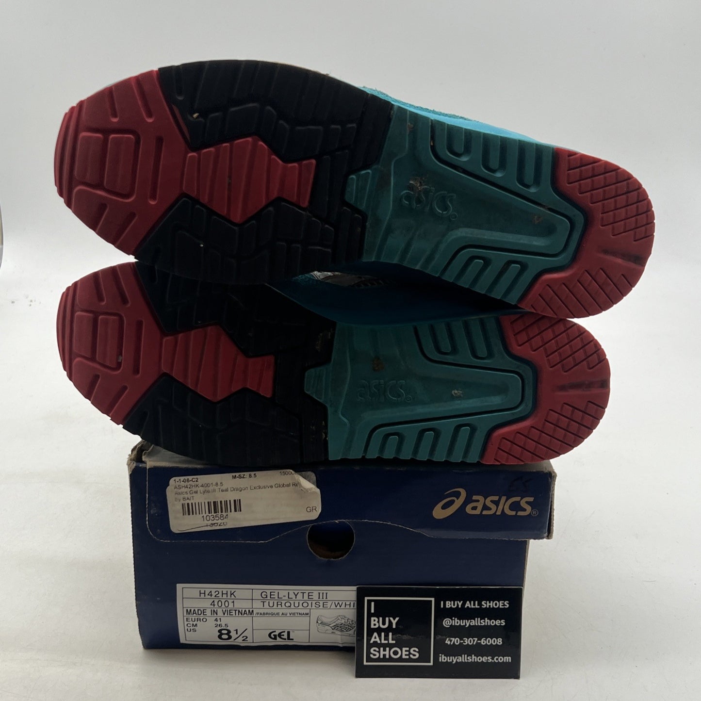 Size 8.5 - ASICS Bait x Gel Lyte 3 Teal Dragon (H42HK4001)