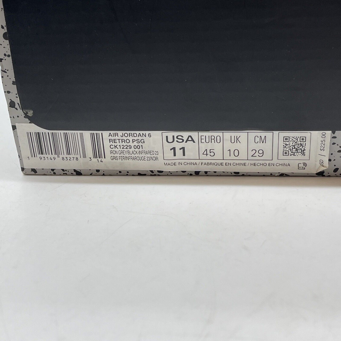 Size 11 - Paris Saint-Germain x Air Jordan 6 Retro Iron Grey Black (CK1229-001)
