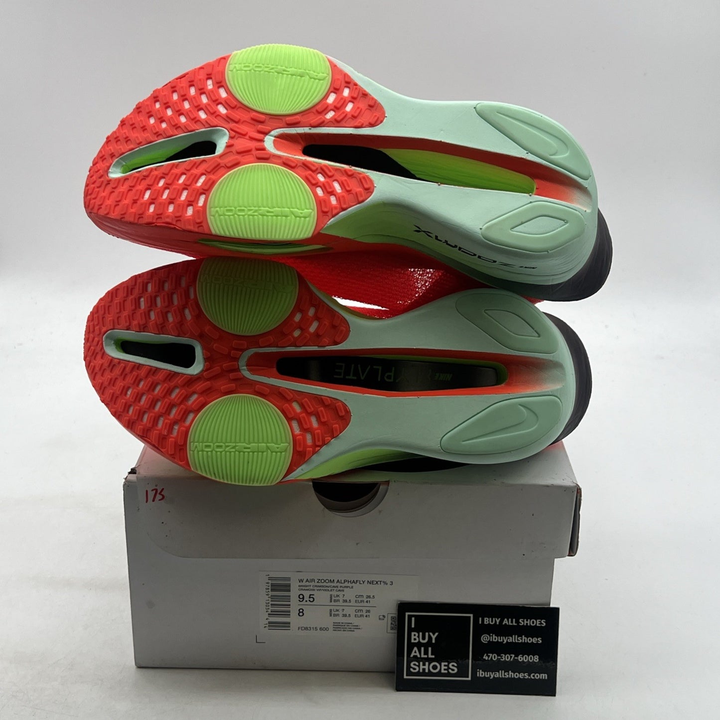 Size 9.5 - Nike Air Zoom Alphafly NEXT% 3 Bright Crimson Lime Blast W FD8315-600