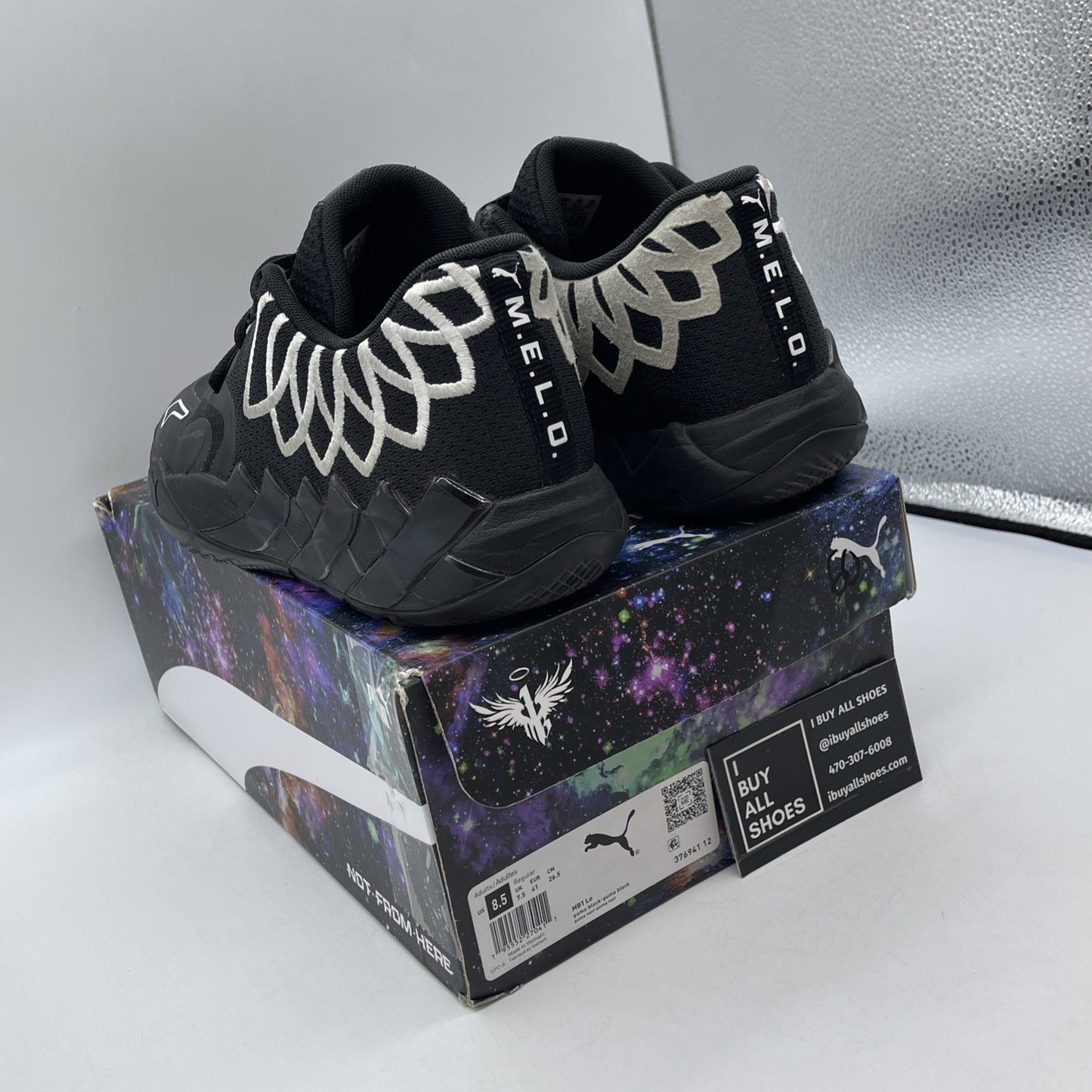Size 8.5 - PUMA MB.01 Lo Team Colors Black Grey Suede Leather (376941-12)