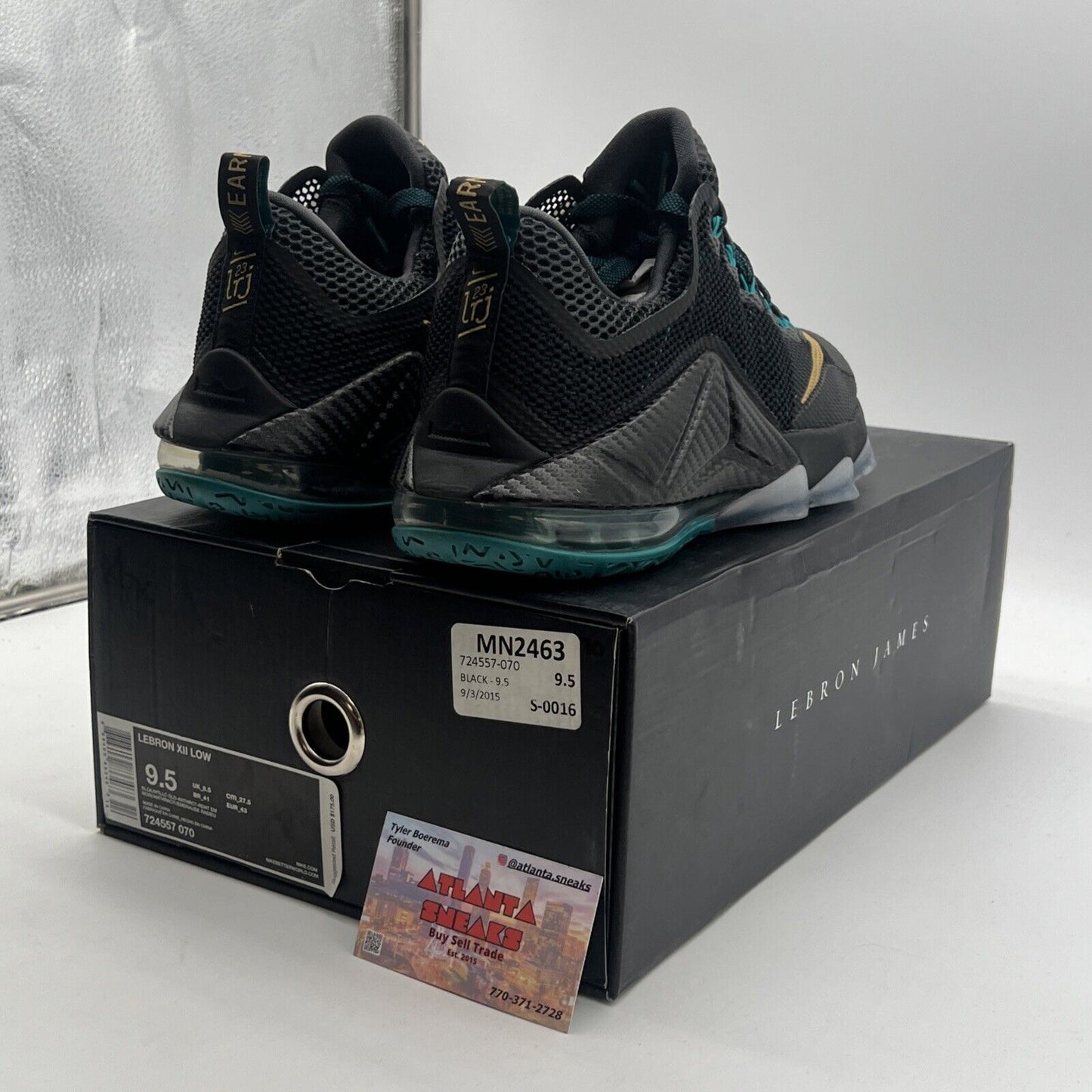 Size 9.5 - Nike LeBron 12 Low Carbon Fiber (724557-070)