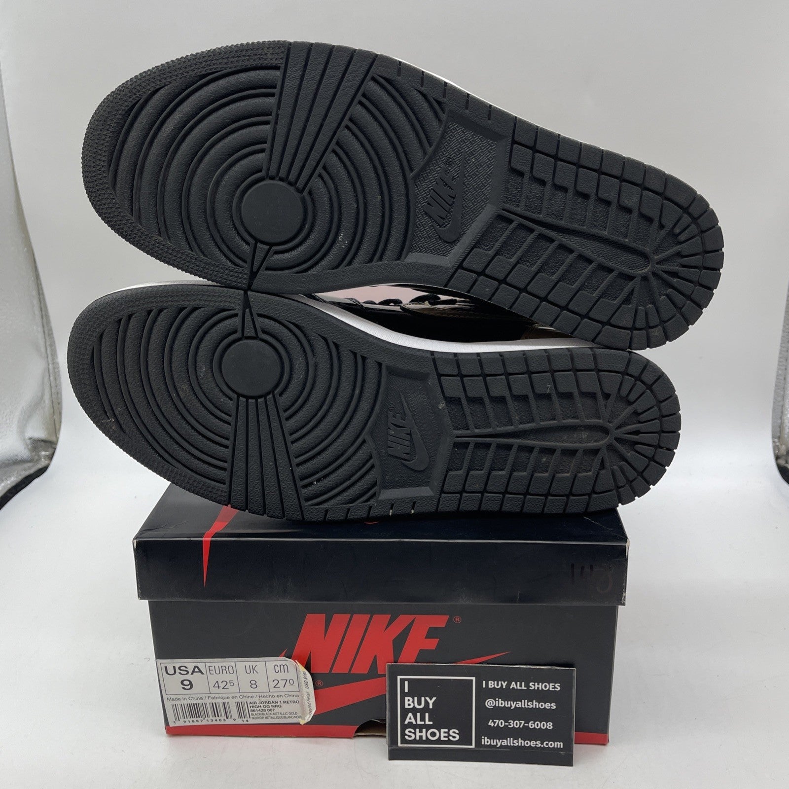 Size 9 - Air Jordan 1 Retro OG NRG High Gold Toe (861428-007)
