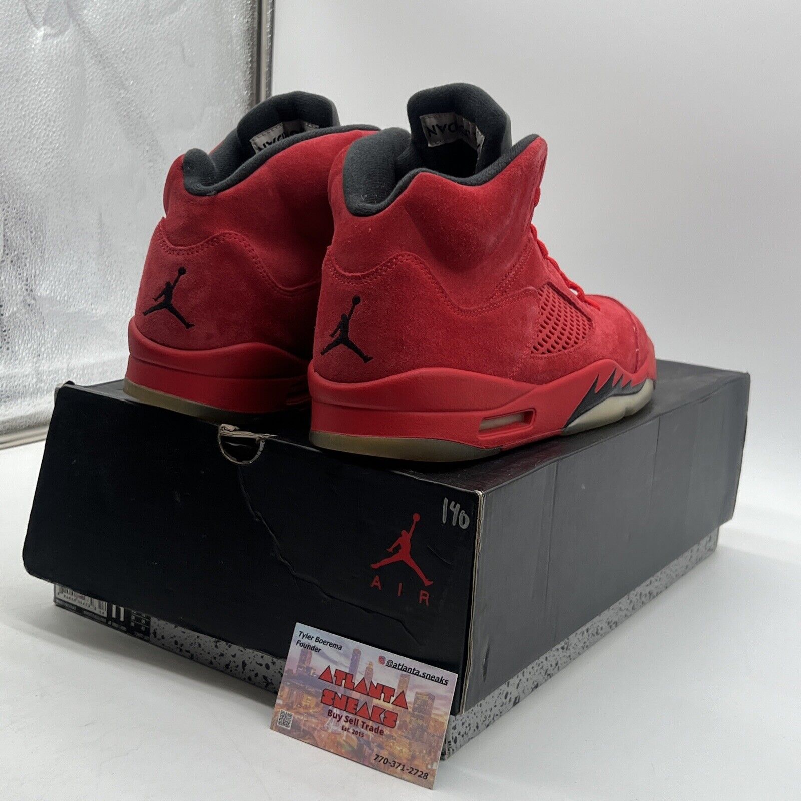 Size 11 - Air Jordan 5 Retro Red Suede Grey Black (136027-602)