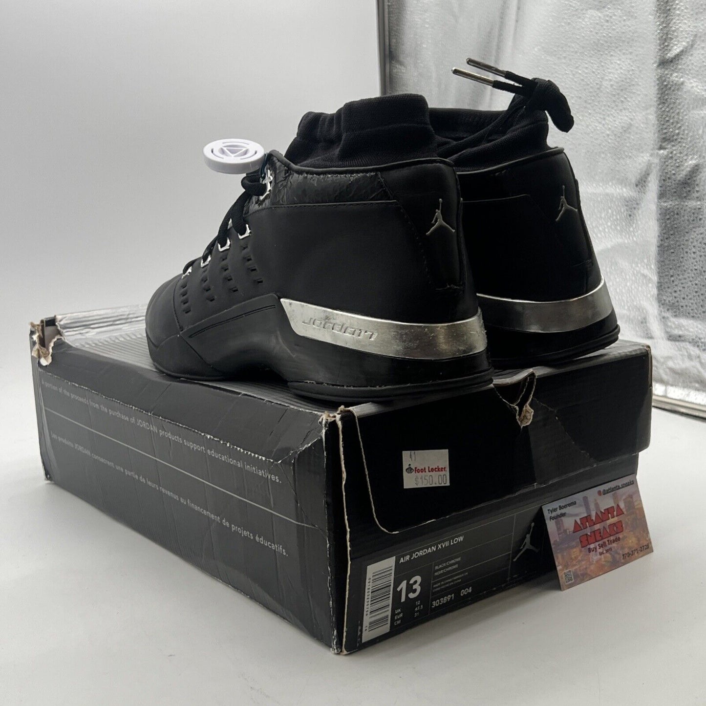 Size 13 - Air Jordan 17 OG Low Black Chrome (303891-004)