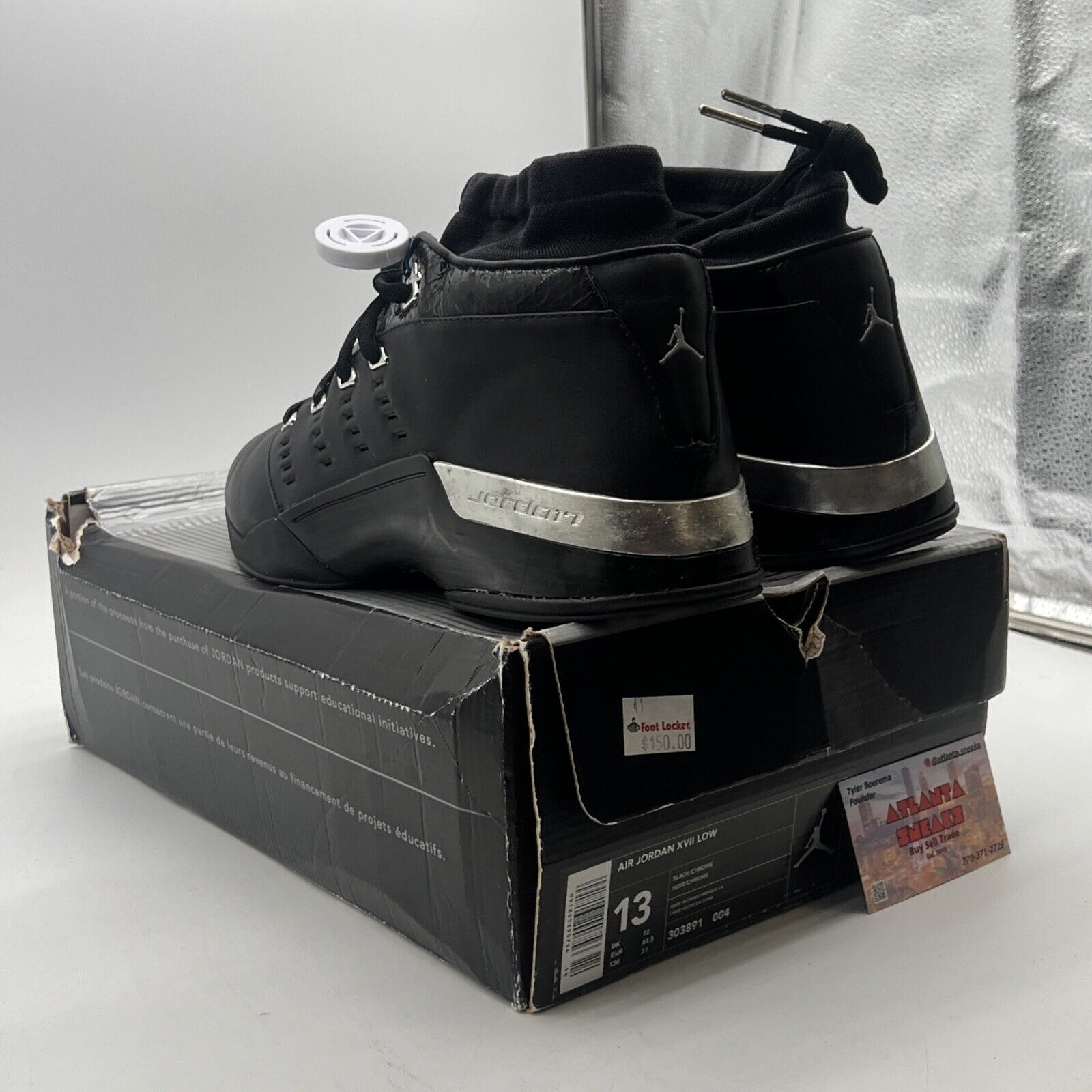 Size 13 - Air Jordan 17 OG Low Black Chrome (303891-004)
