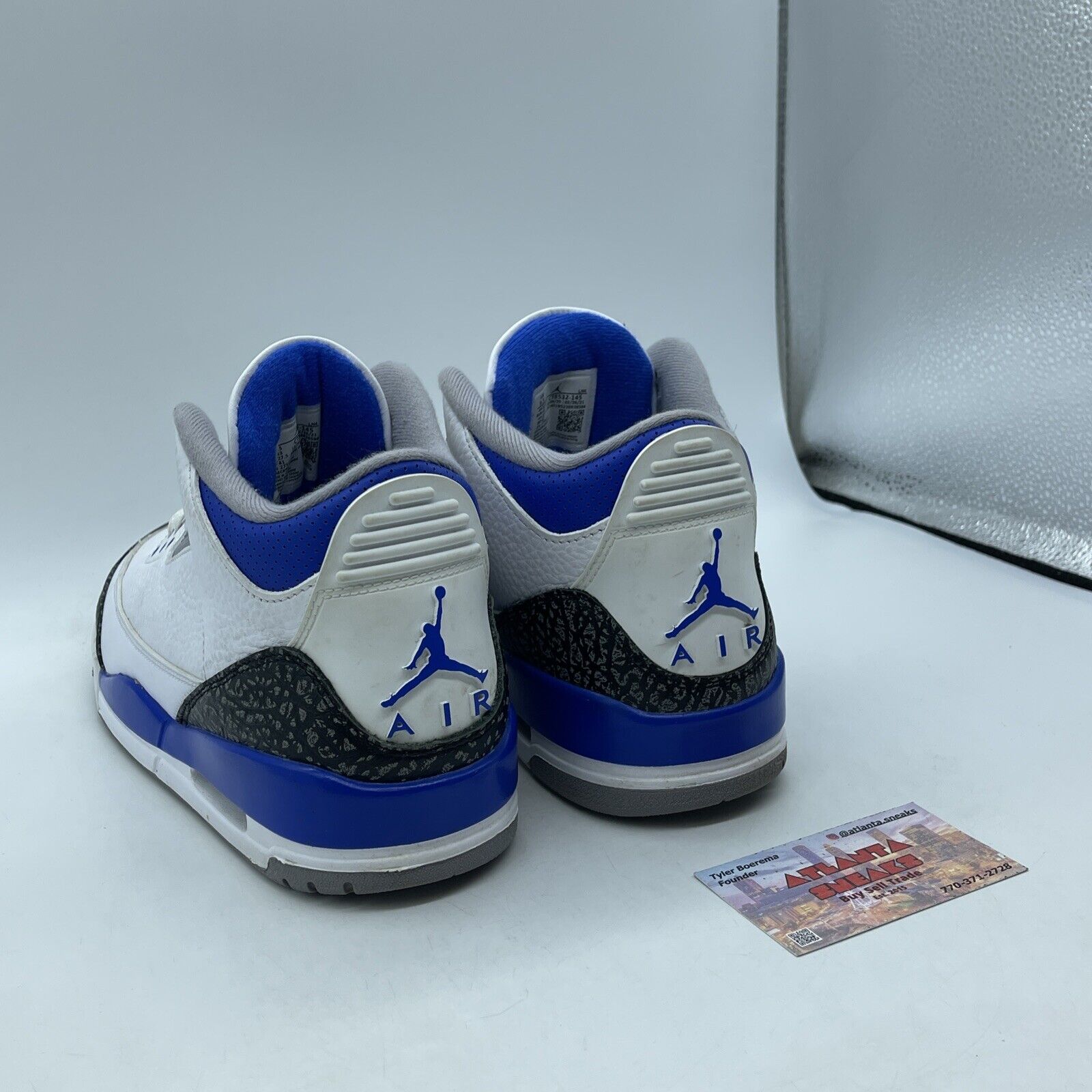 Size 9.5 - Jordan 3 Retro Mid Racer Blue Black White Leather (CT8532-145)