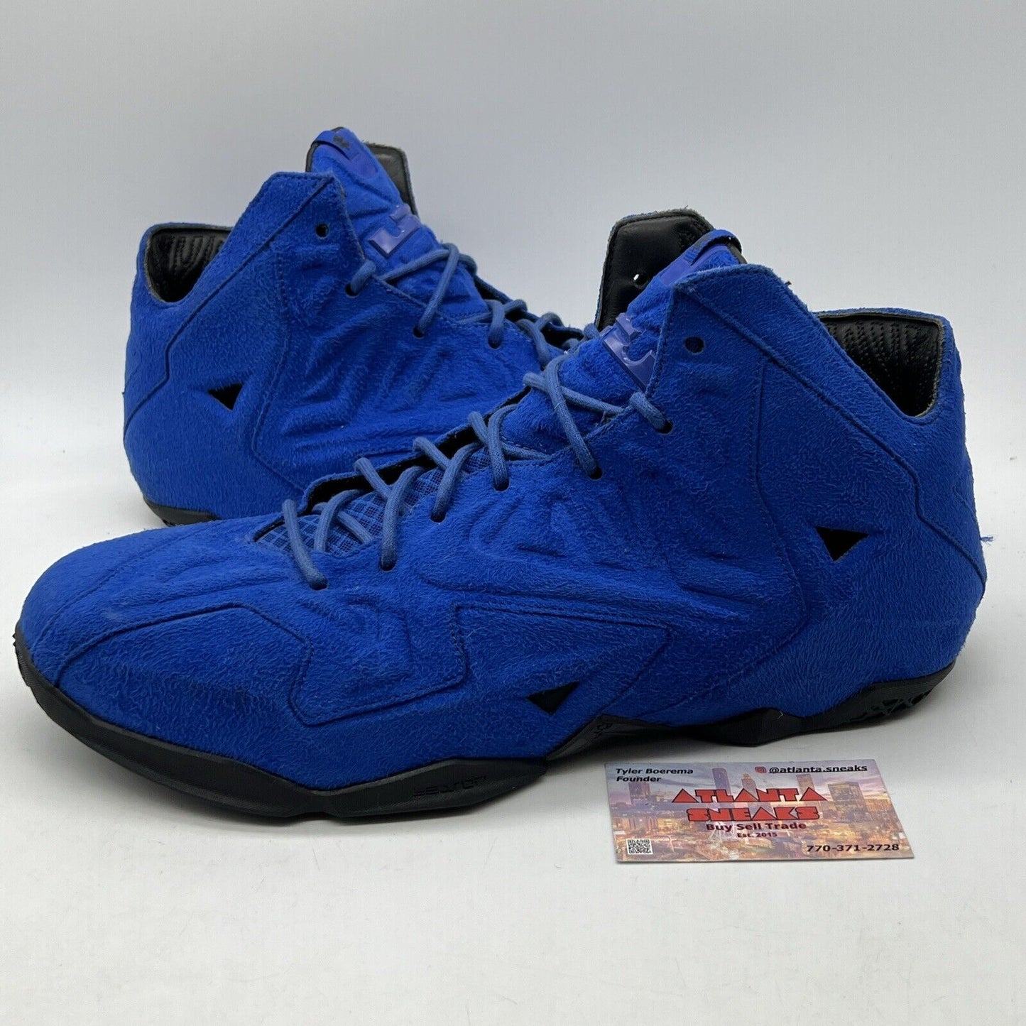 Size 14 - Nike LeBron 11 EXT Suede QS Game Royal Black (656274-440)