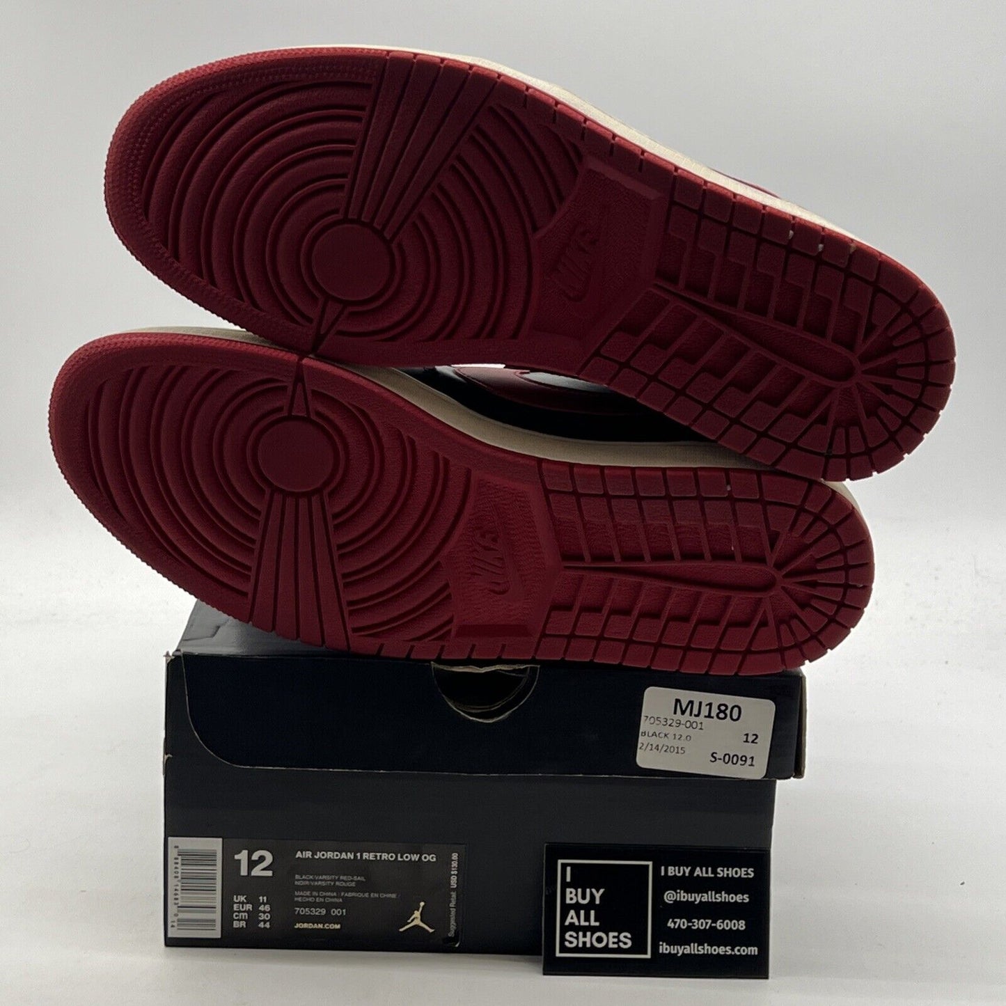 Size 12 - Air Jordan 1 Retro OG Low Bred (705329-001)
