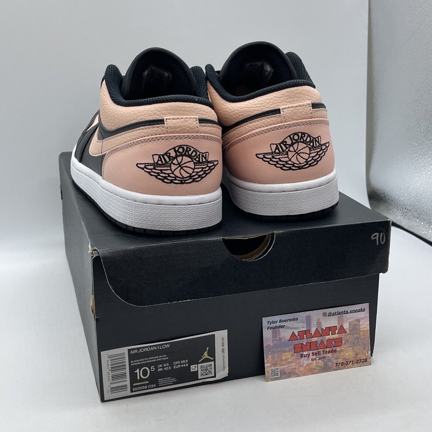 Size 10.5 - Air Jordan 1 Low Crimson Tint Pink Black White Leather (553558-034