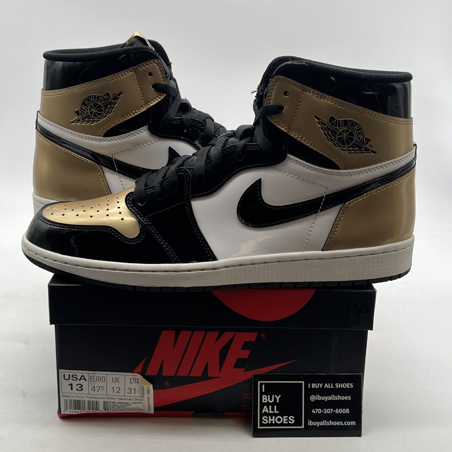 Size 13 - Air Jordan 1 Retro OG NRG High Gold Toe (861428-007)