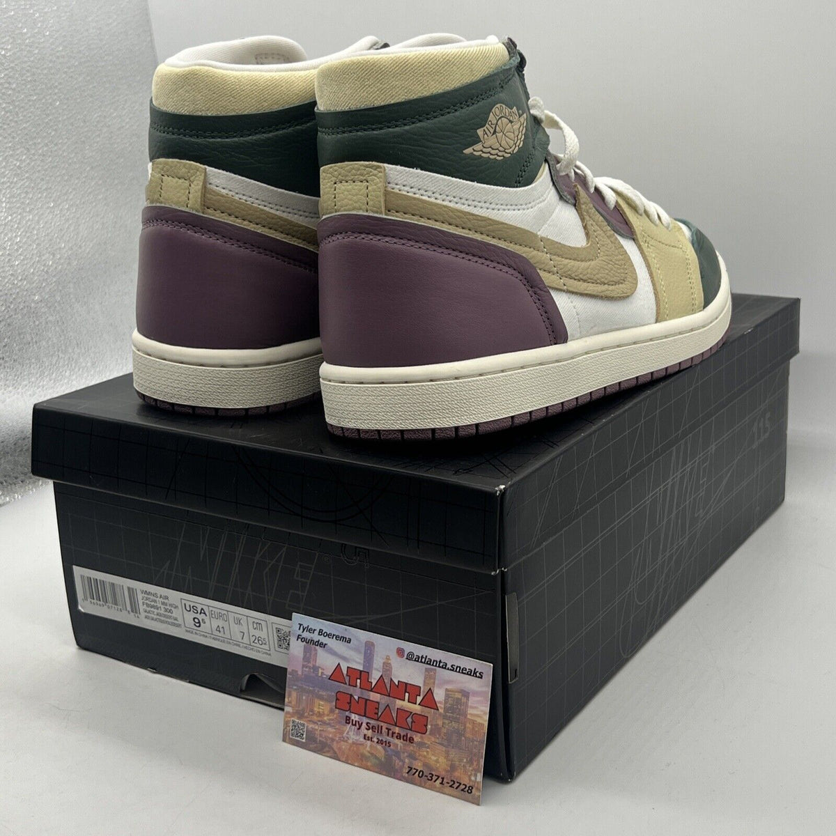 Size 9.5 - Air Jordan 1 Method of Make High Galactic Jade W Leather FB9891-300