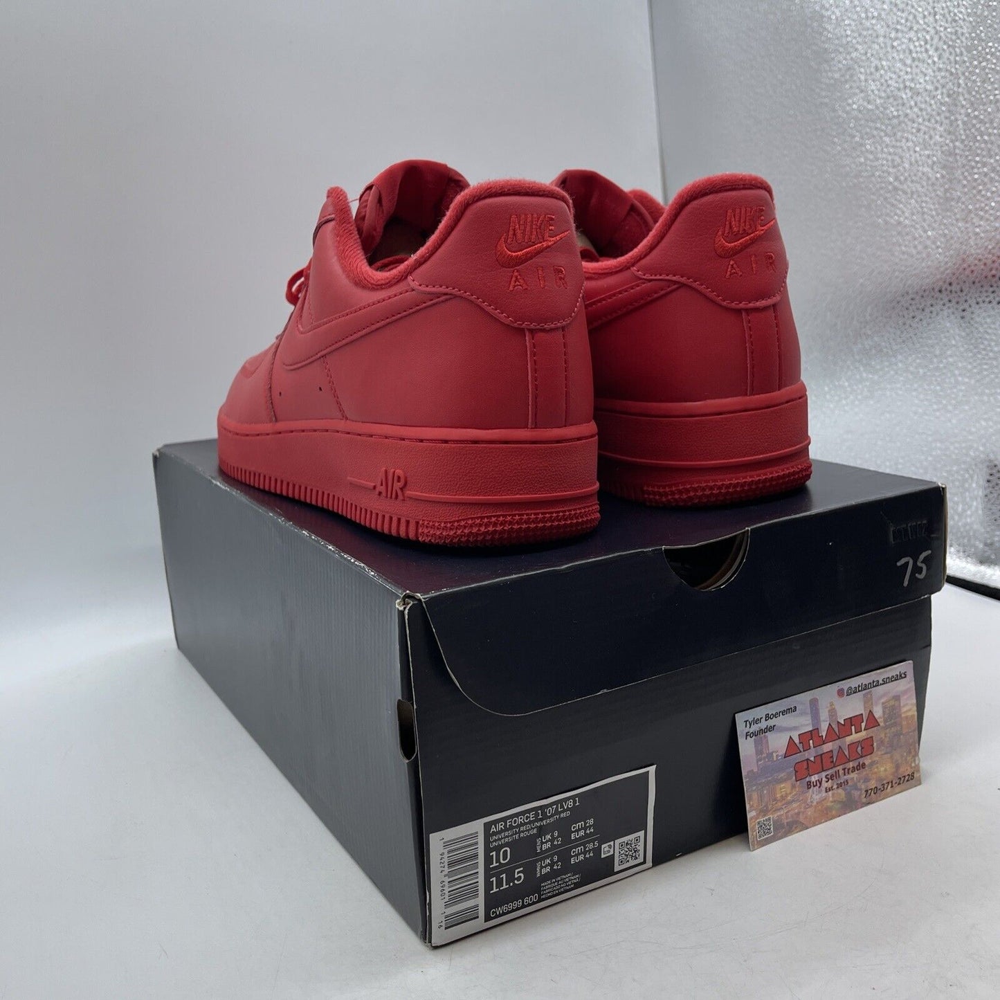 Size 10 - Nike Air Force 1 Low Triple Red Leather (CW6999-600)