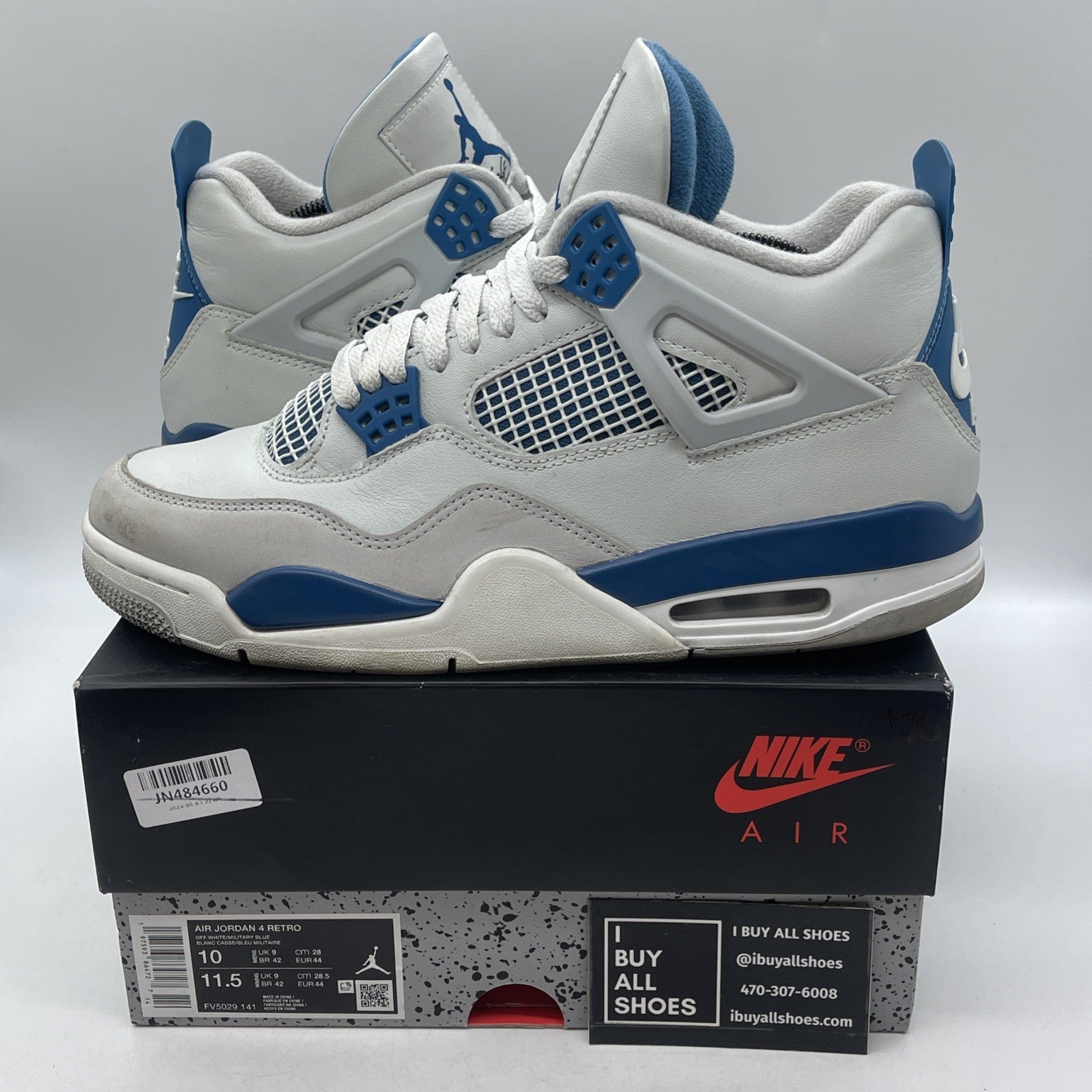 Size 10 - Air Jordan 4 Retro 2024 Military Blue (FV5029-141)