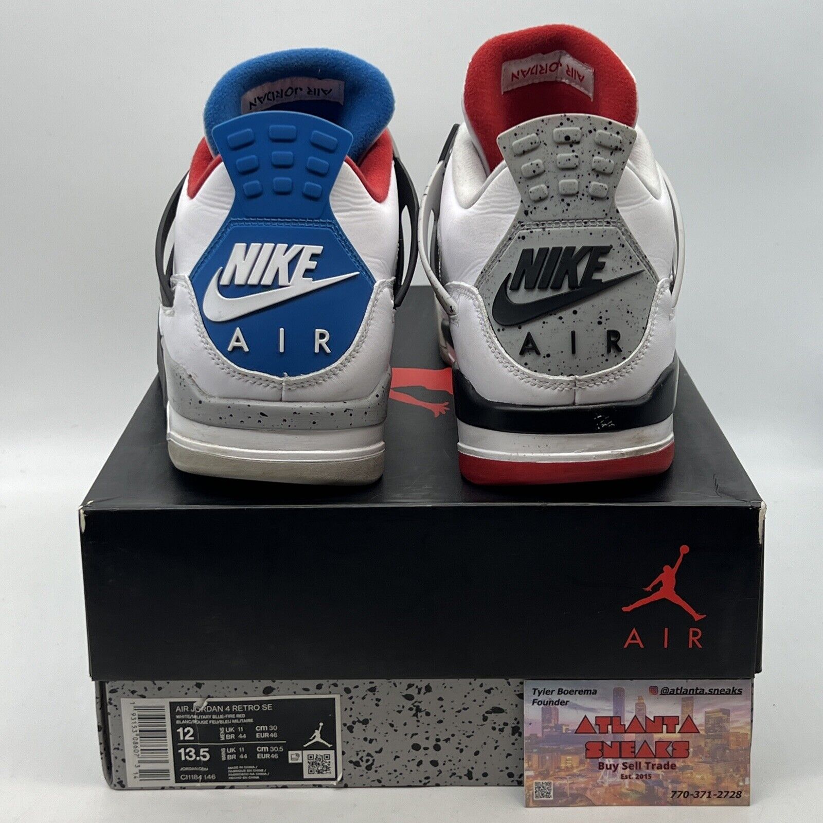 Size 12 - Jordan 4 Retro SE Mid What The 4 White Black Grey Red (CI1184-146)