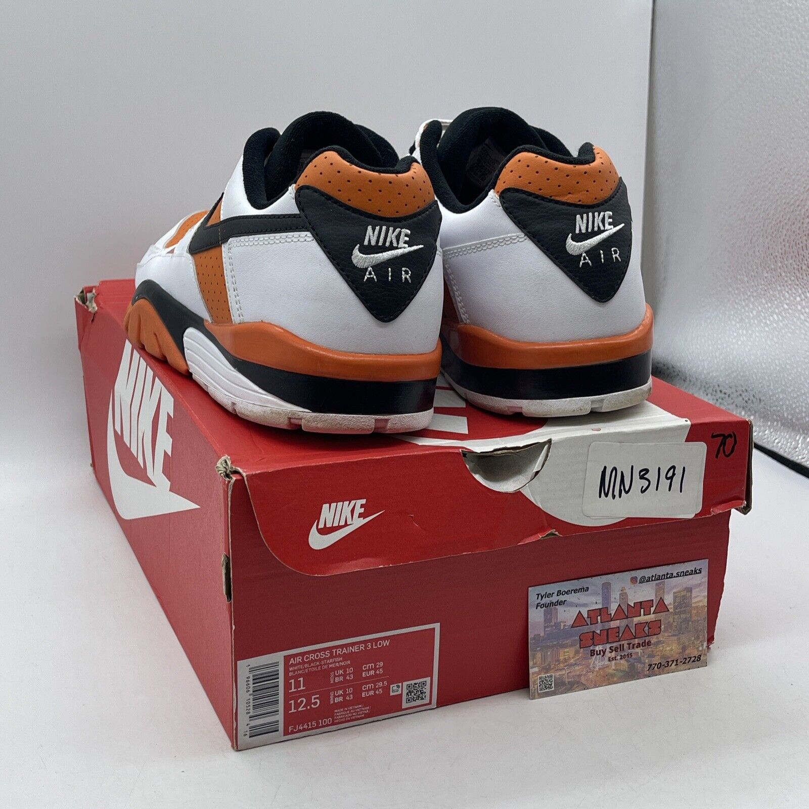 Size 11 - Air Cross Trainer 3 Low Starfish White Orange Leather (FJ4415-100)