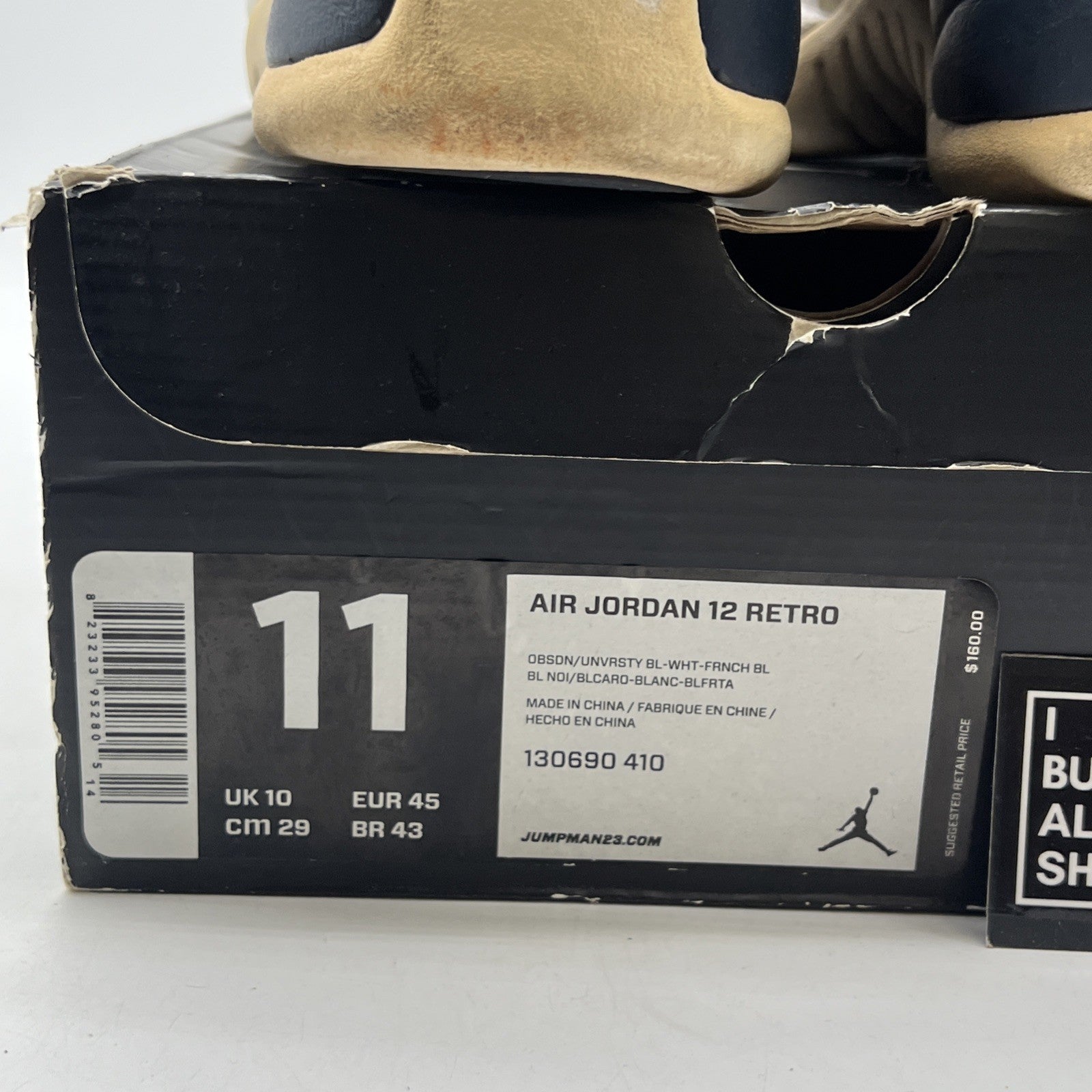 Size 11 - Air Jordan 12 Retro 2012 Obsidian (130690-410)