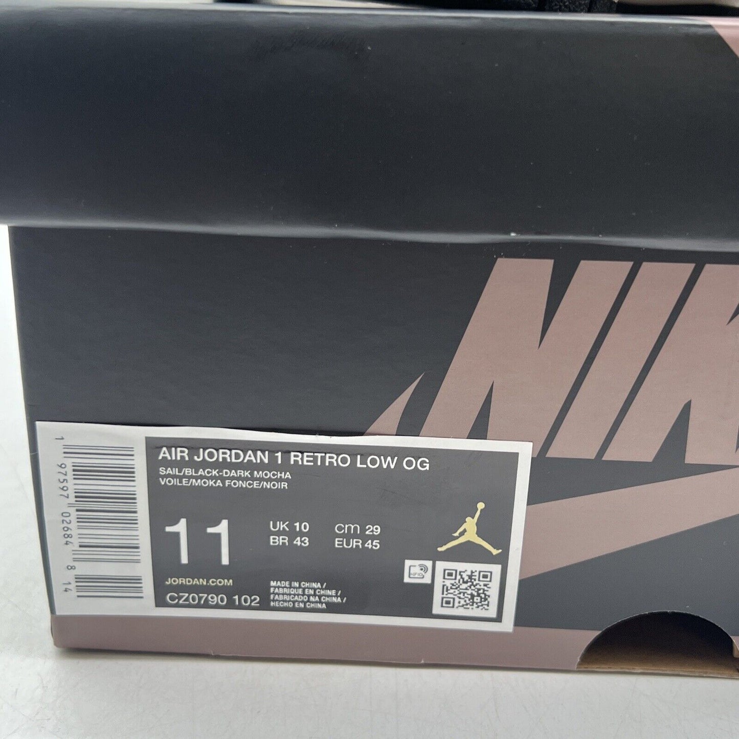 Size 11 - Air Jordan 1 Retro OG Low Mocha Black White Leather (CZ0790-102)