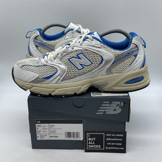 Size 9 - New Balance 530 White Blue Oasis Silver Leather (MR530EA)