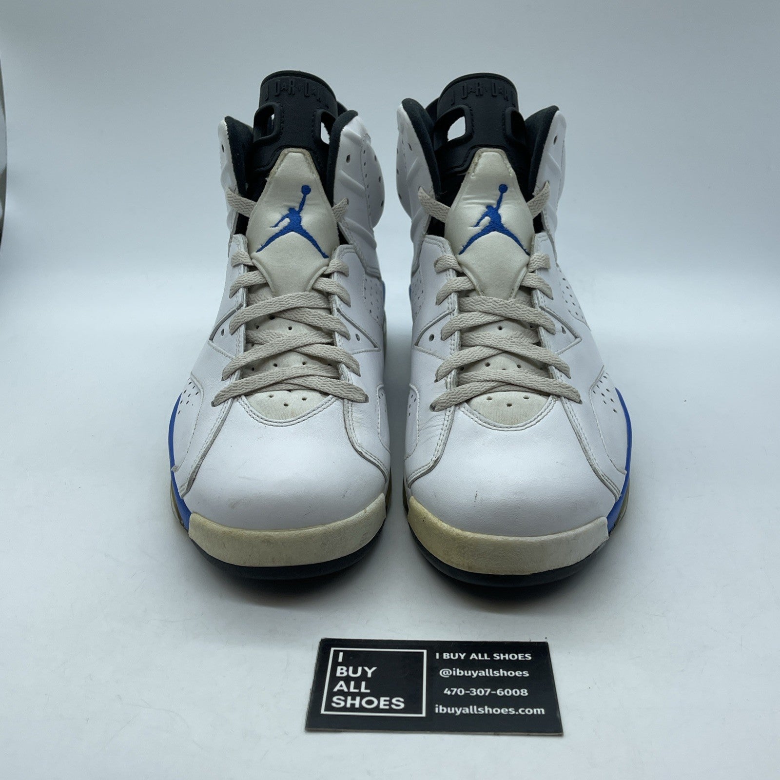 Size 11 - Air Jordan 6 Retro 2014 Sport Blue White Leather (384664-107)