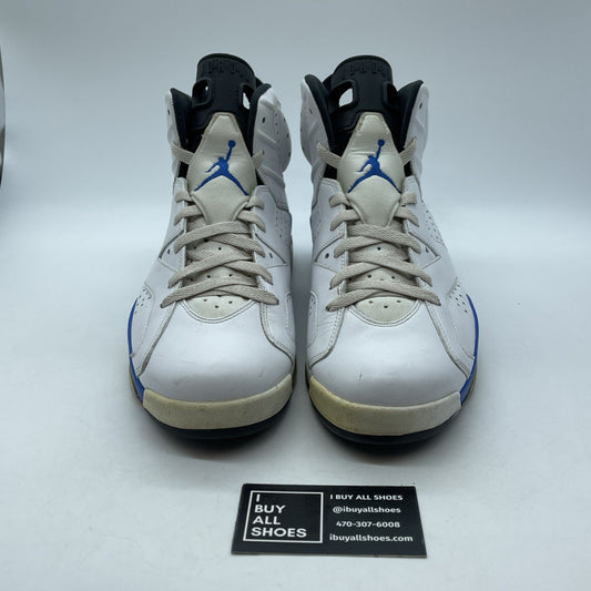 Size 11 - Air Jordan 6 Retro 2014 Sport Blue White Leather (384664-107)