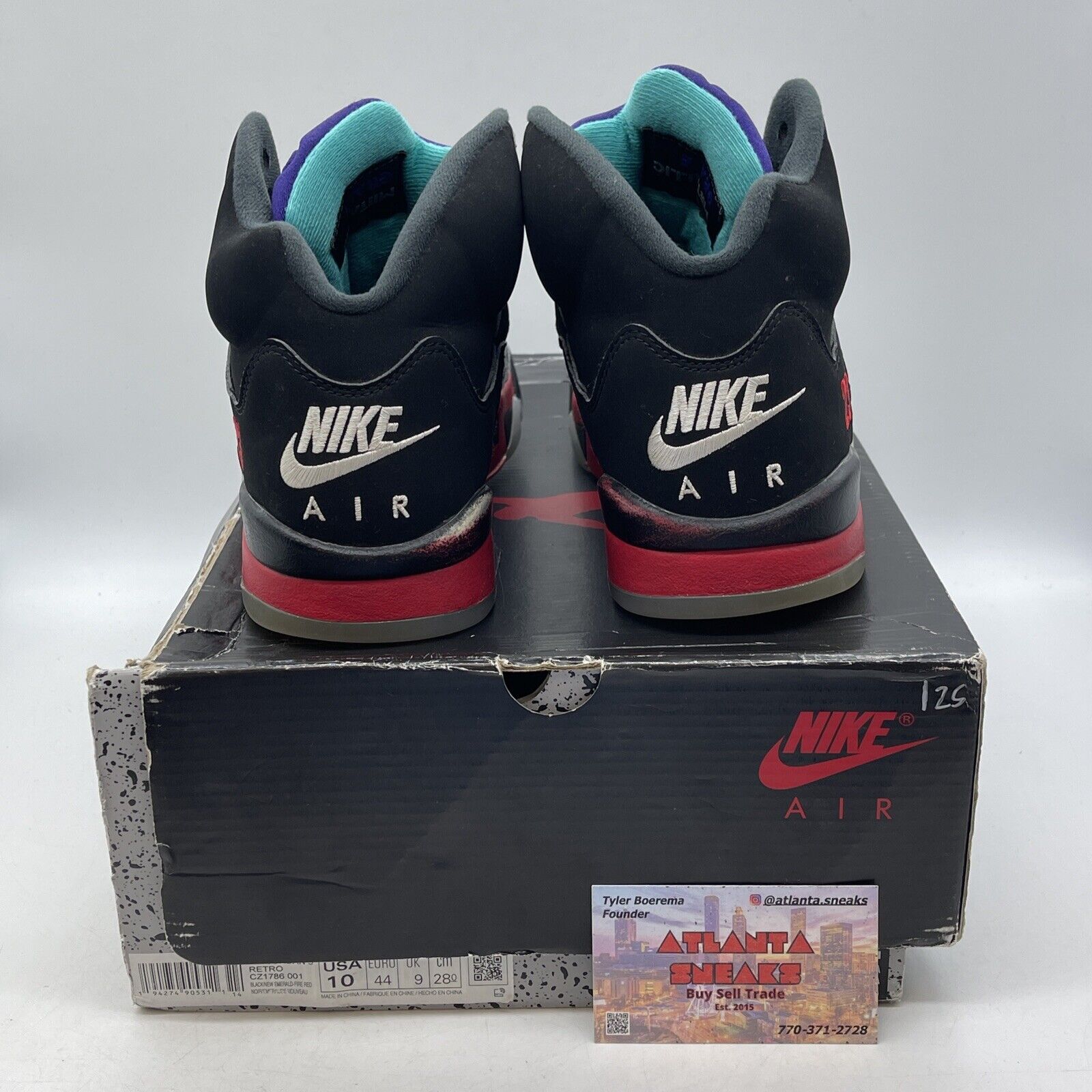 Size 10 - Jordan 5 Retro Top 3 Black 2020 Purple Blue Red Suede (CZ1786-001)