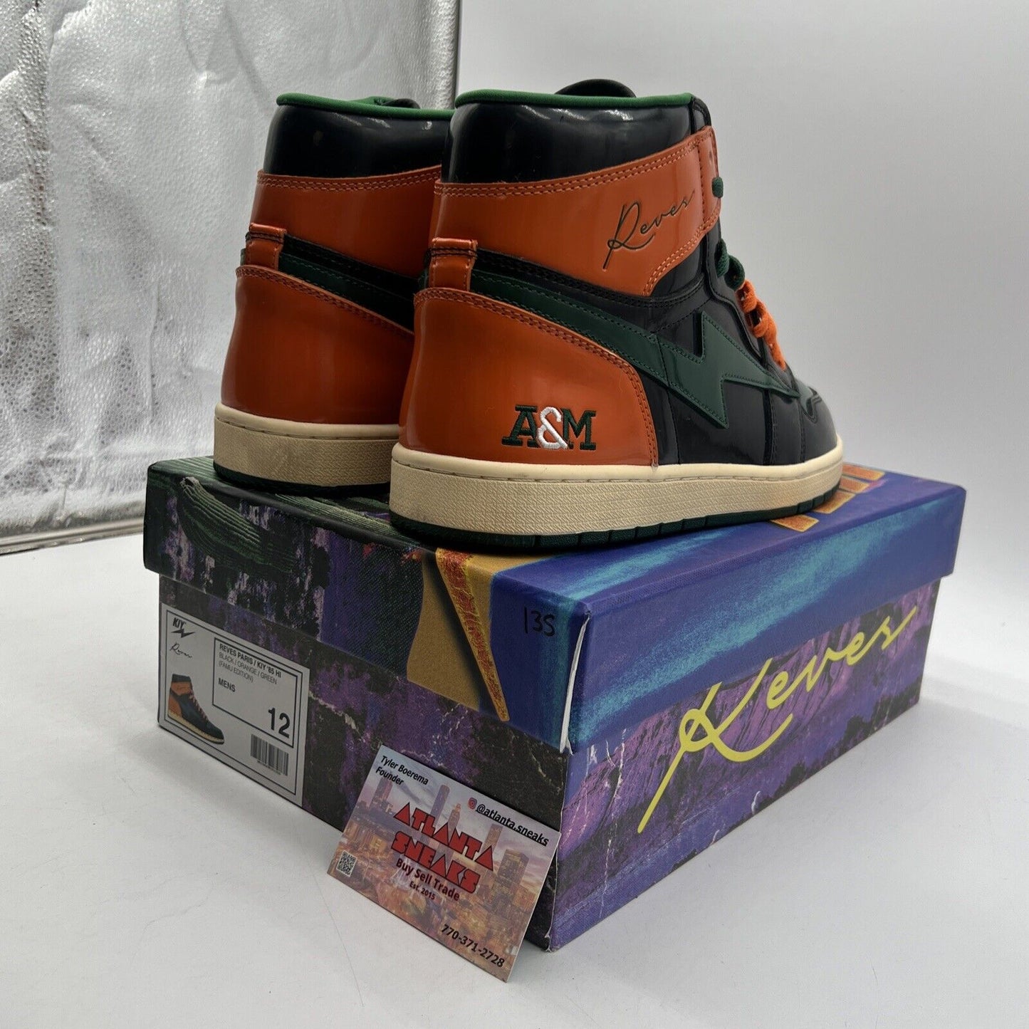 Size 12-Reves Paris x Air Kiy ‘85 Hi FAMU EDITION BRAND NEW Deadstock BLK/GRN/OR