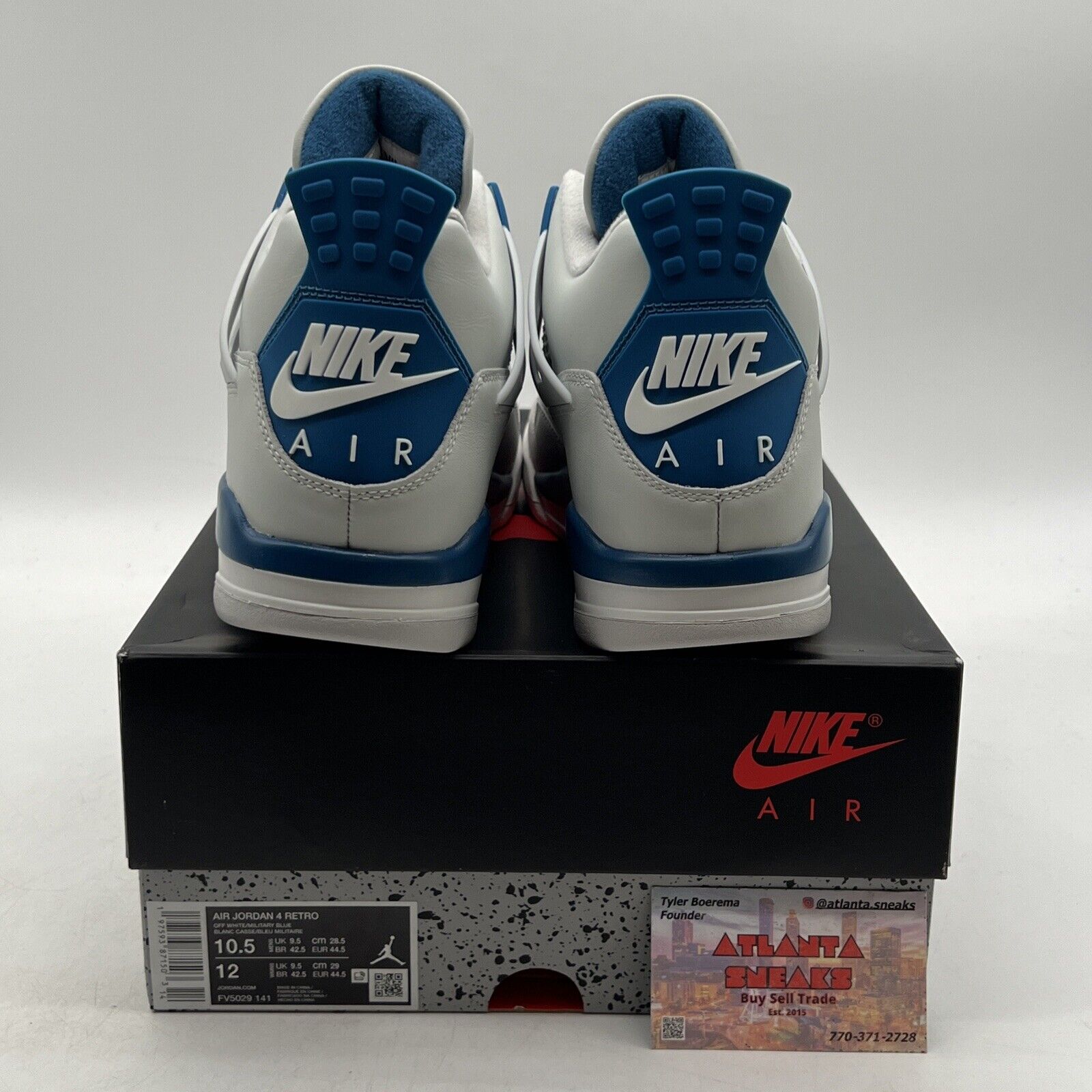 Size 10.5 - Air Jordan 4 Retro 2024 Military Blue White Leather (FV5029-141)