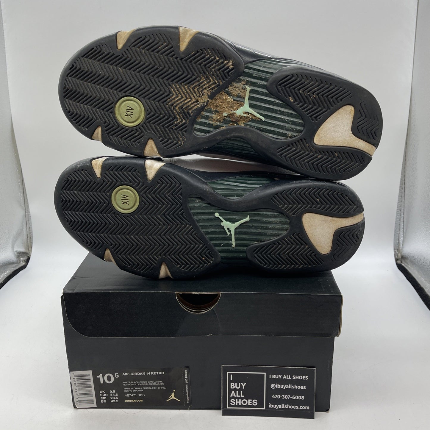 Size 10.5 - Air Jordan 14 Retro 2016 Oxidized Green (487471-106)