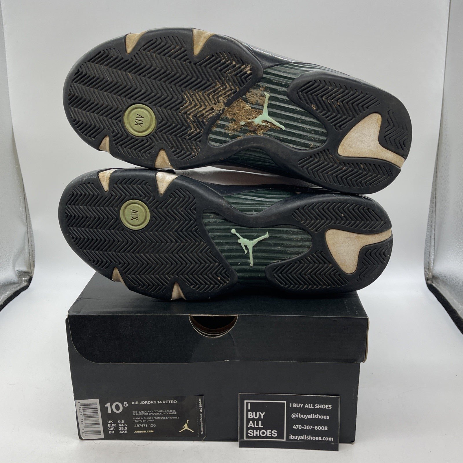 Size 10.5 - Air Jordan 14 Retro 2016 Oxidized Green (487471-106)