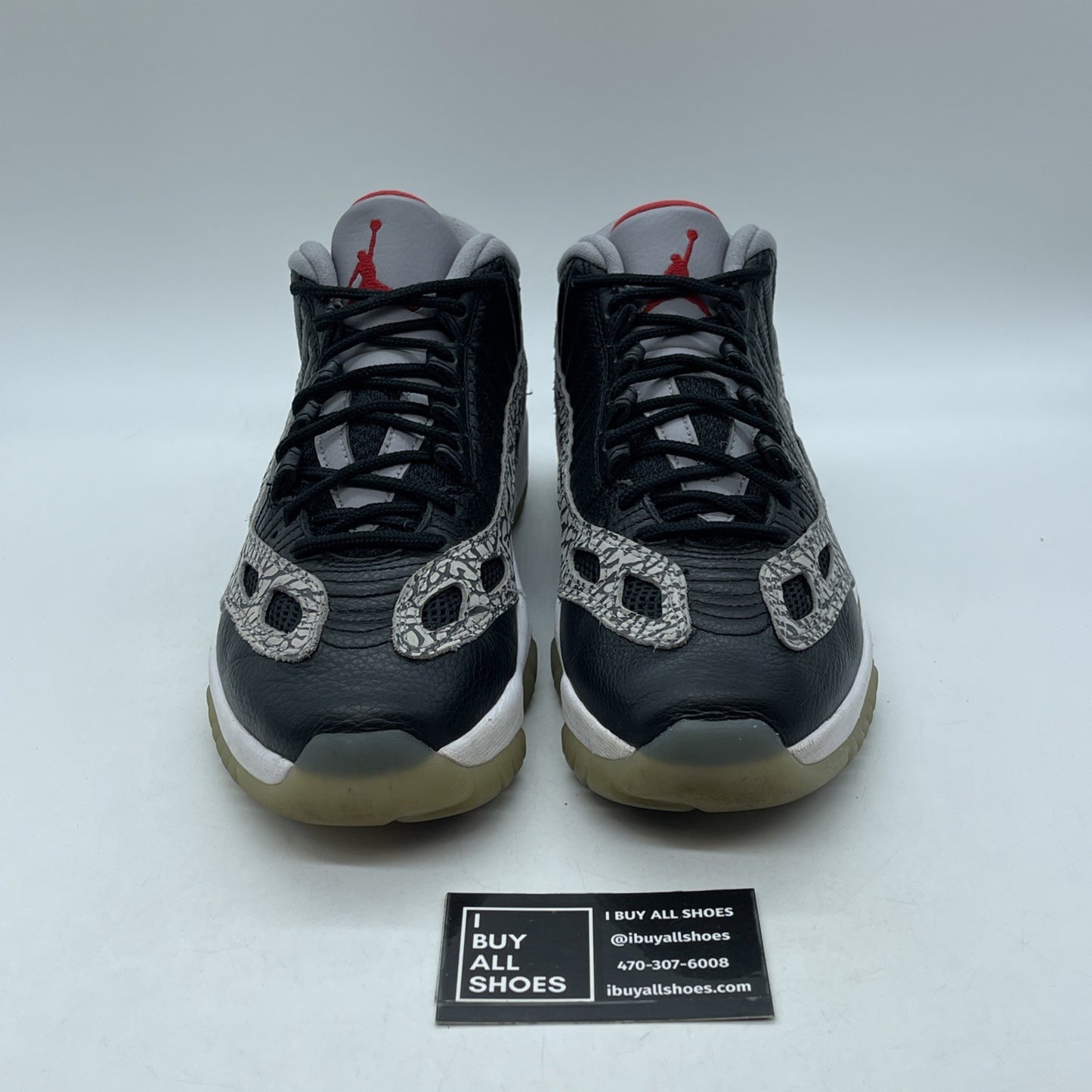 Size 9.5 - Air Jordan 11 Retro IE Low Black Cement Suede Leather (919712-006)