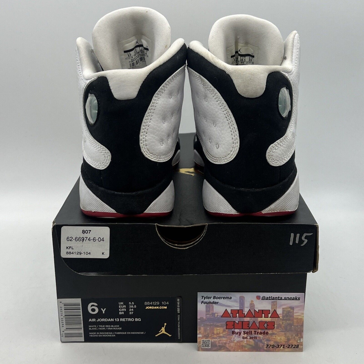 Size 7 - Jordan 13 Retro He Got Game 2018 White Black Red Leather (884129-104)