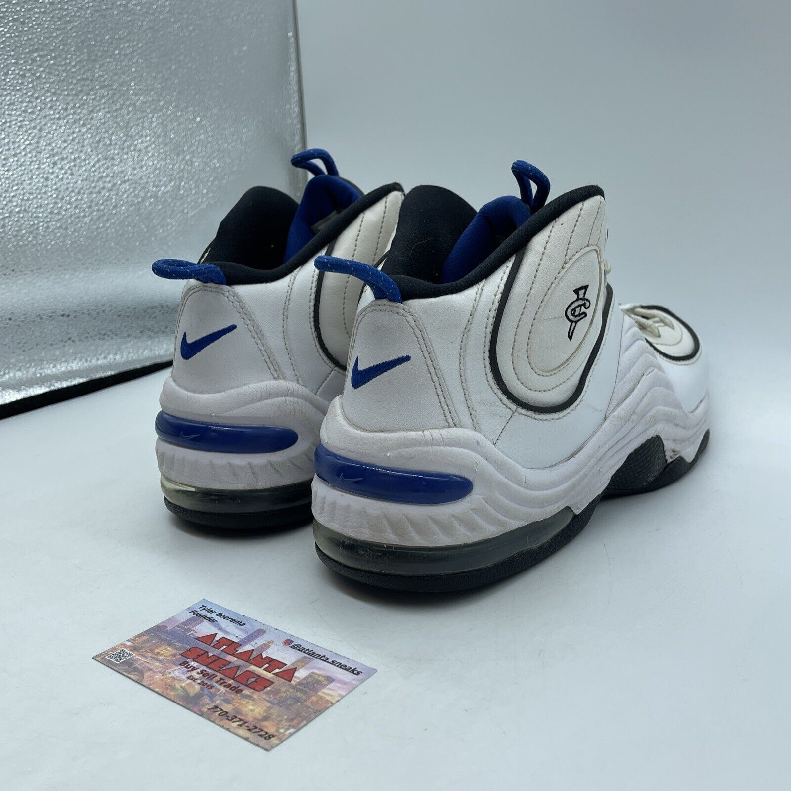 Size 11.5 - Nike Air Penny 2 2016 Home White Black Blue Leather (333886-100)