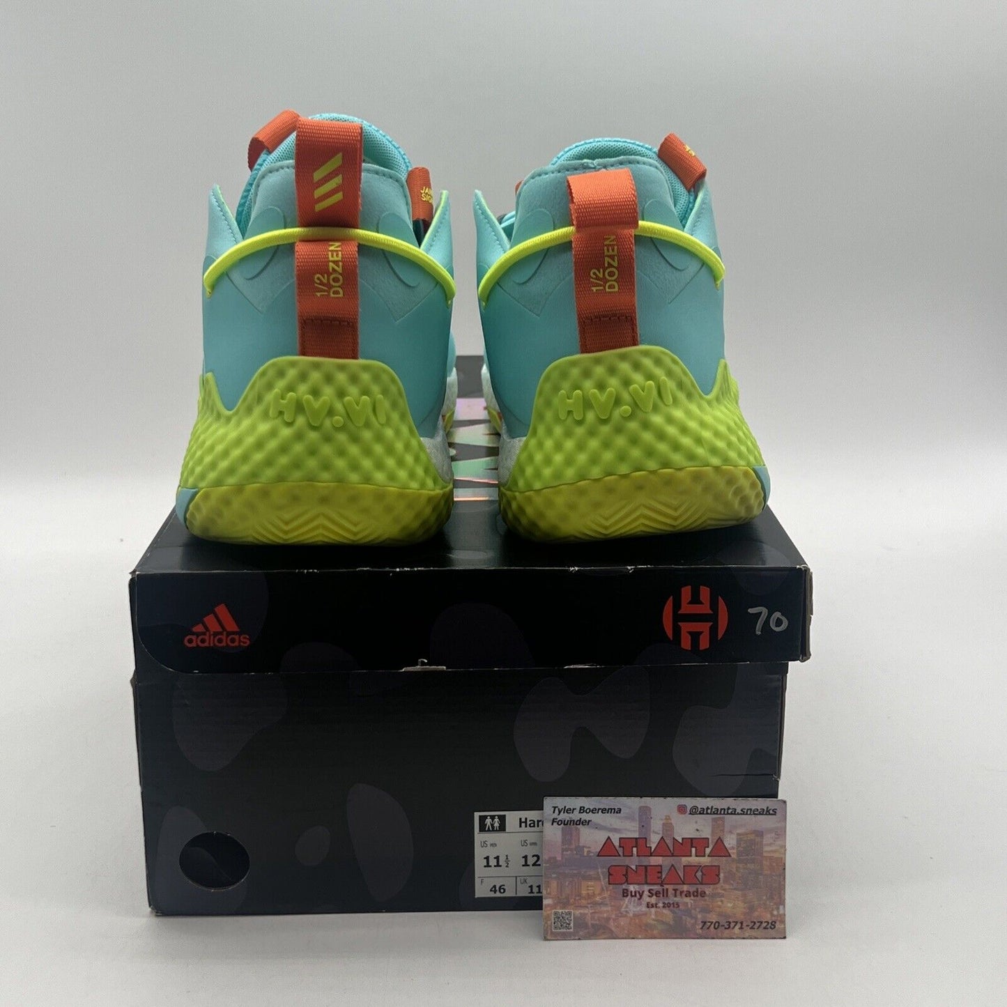 Size 11.5 - adidas Harden Vol. 6 Pulse Aqua Solar Yellow Blue (GV8703)