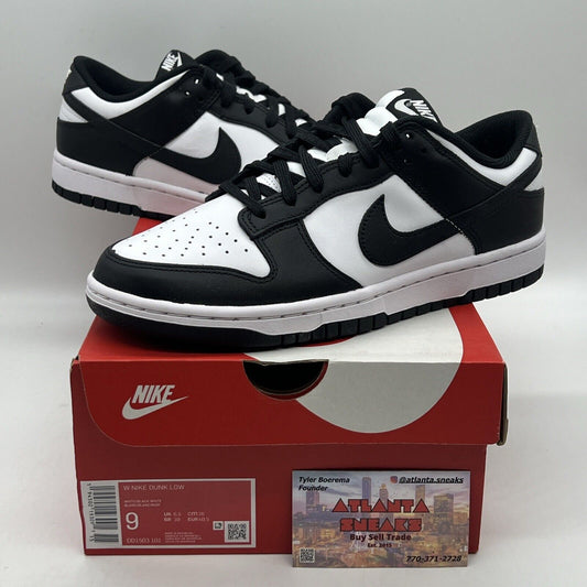 Size 9 - Nike Dunk Low Black White W Brand New Og All