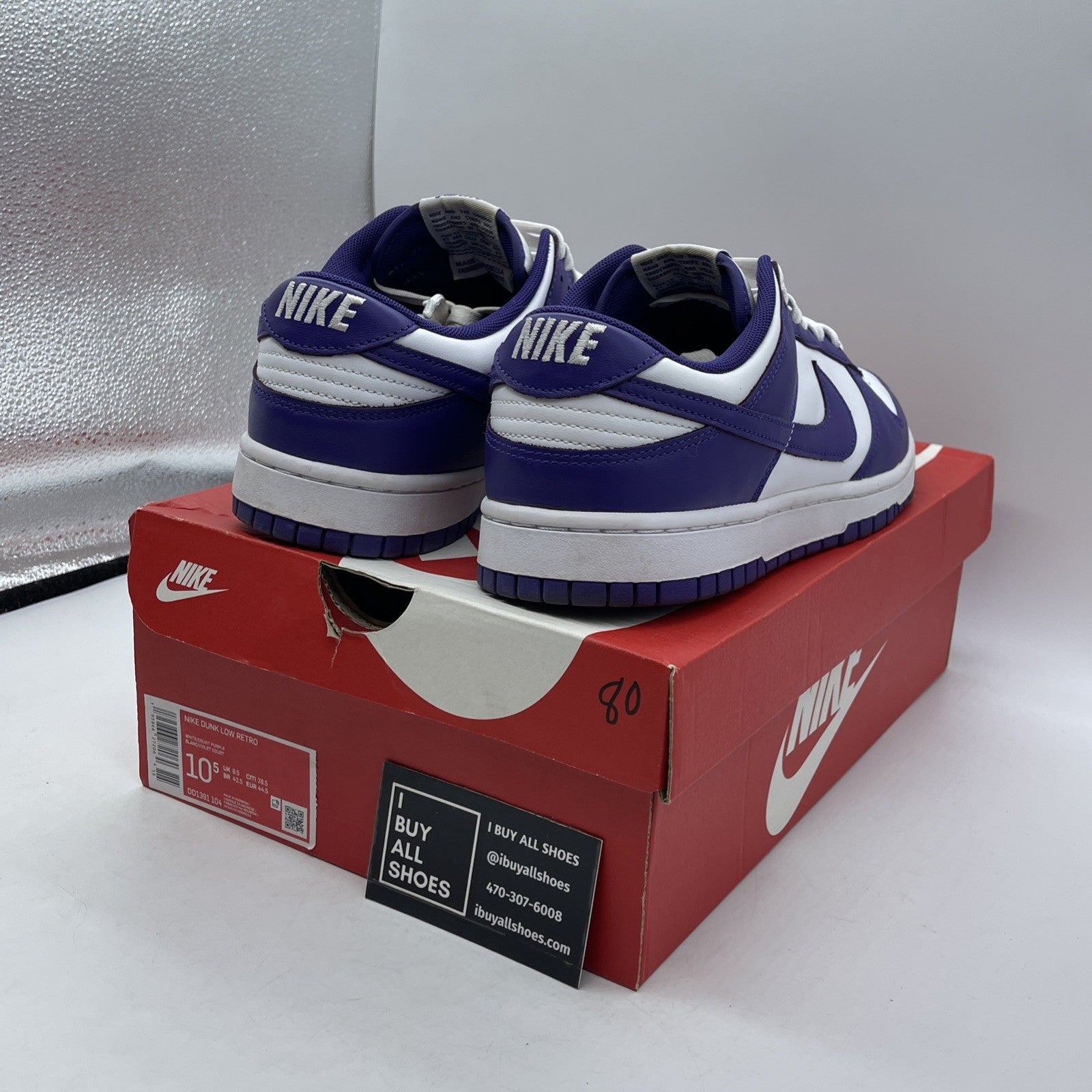 Size 10.5 - Nike Dunk Low Retro Court Purple 2022 White Leather (DD1391-104)