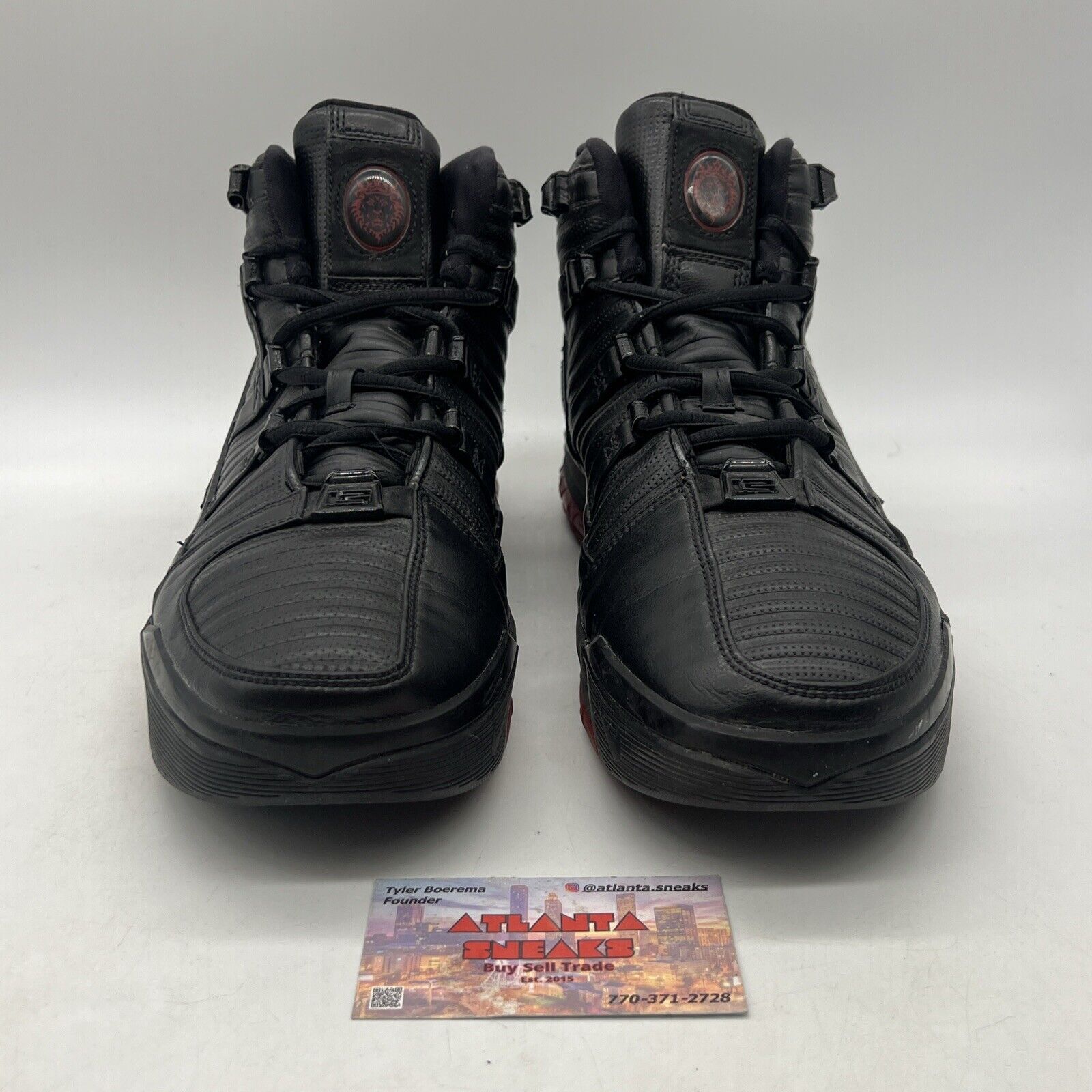 Size 12 - Nike Zoom LeBron 3 Black Crimson Leather (312147-004)