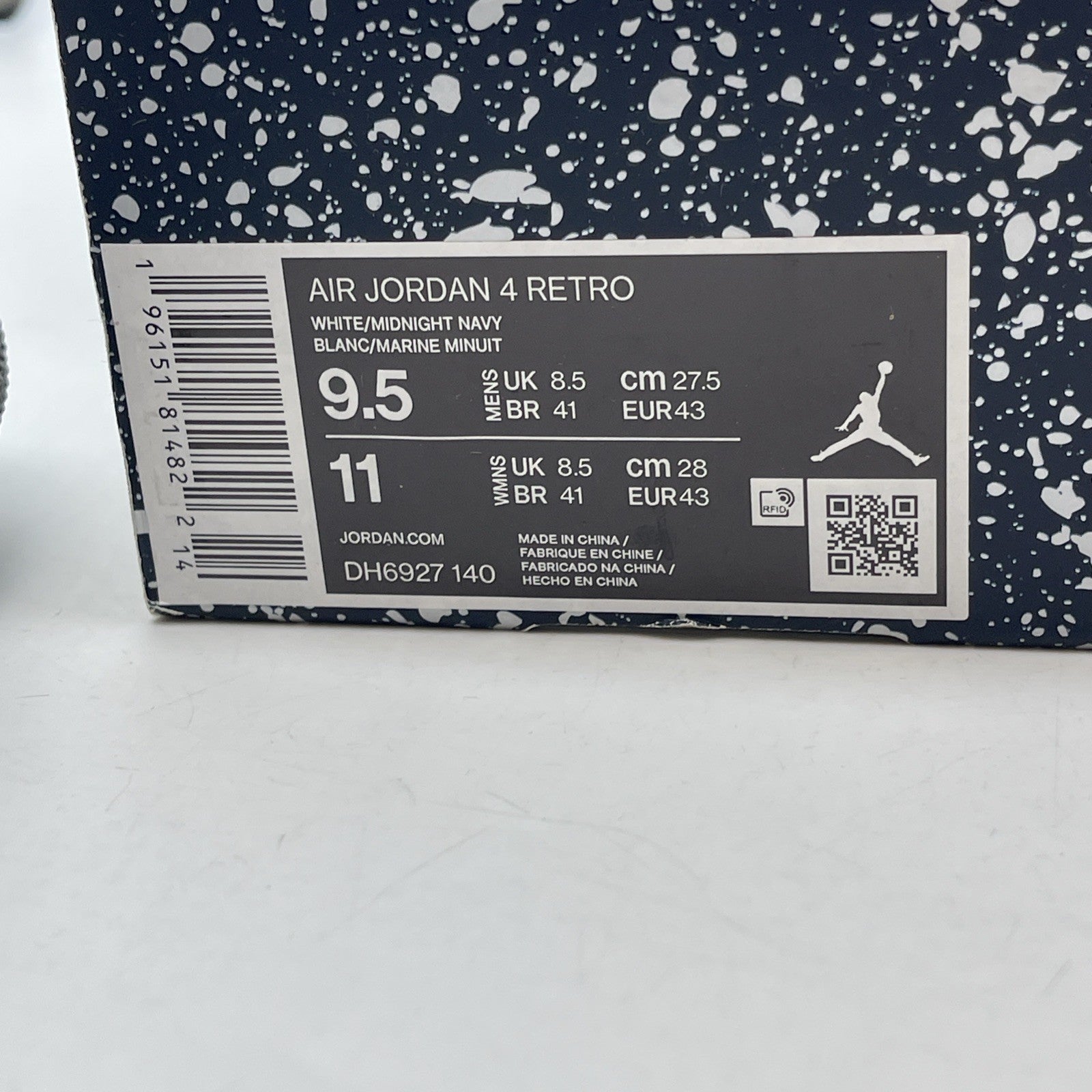 Size 9.5 - Jordan 4 Retro Mid Midnight Navy White Leather (DH6927-140)