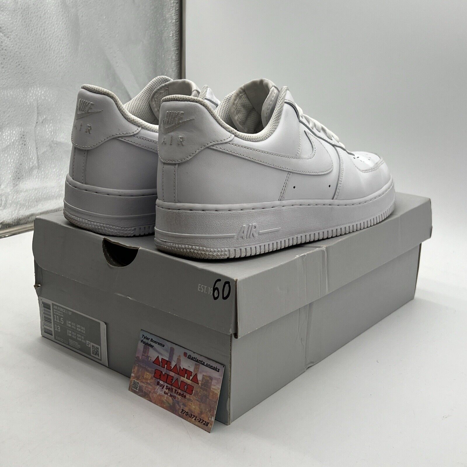 Size 11.5 - Nike Air Force 1 Low '07 White Leather (315122-111)