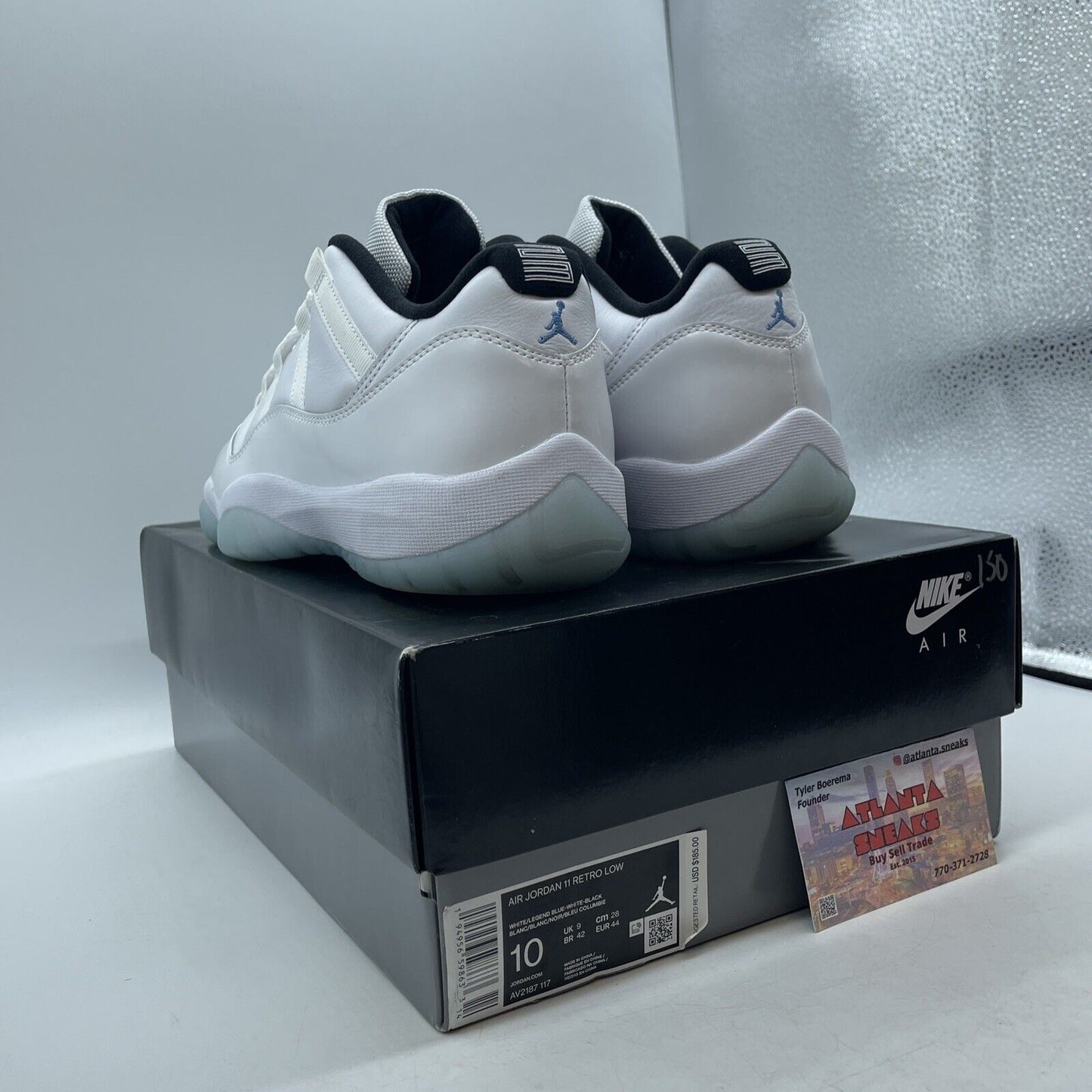 Size 10 - Jordan 11 Retro Low Legend Blue White Black Leather (AV2187-117)